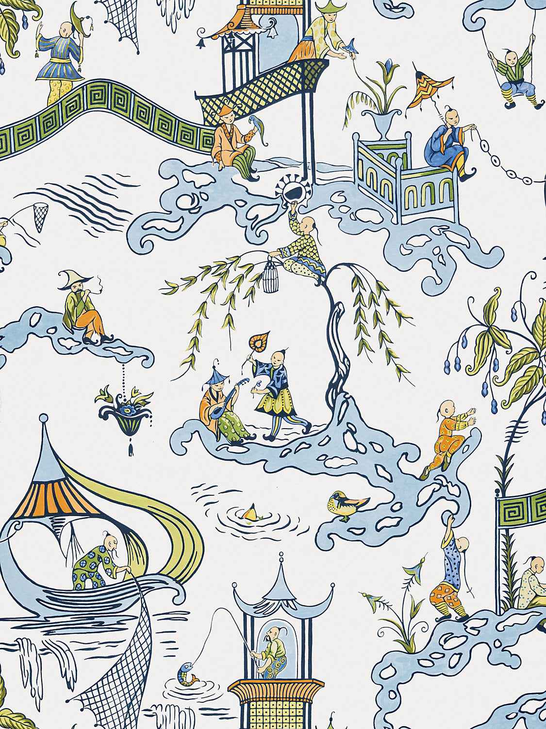 Ping - Wallcovering - Cream Sky by Scalamandre Wallpaper