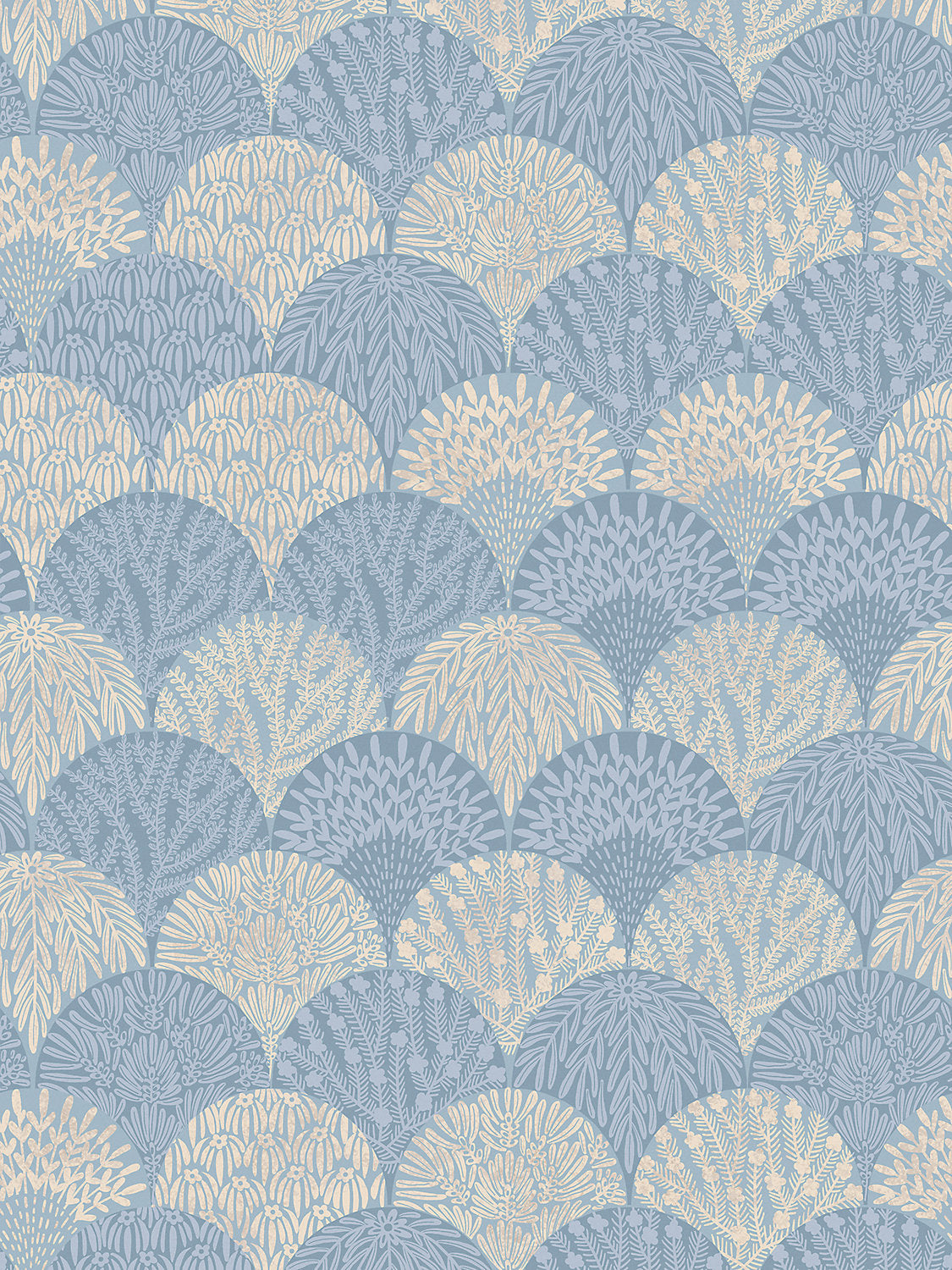 Herb Garden Wallcovering - Blue Shadow