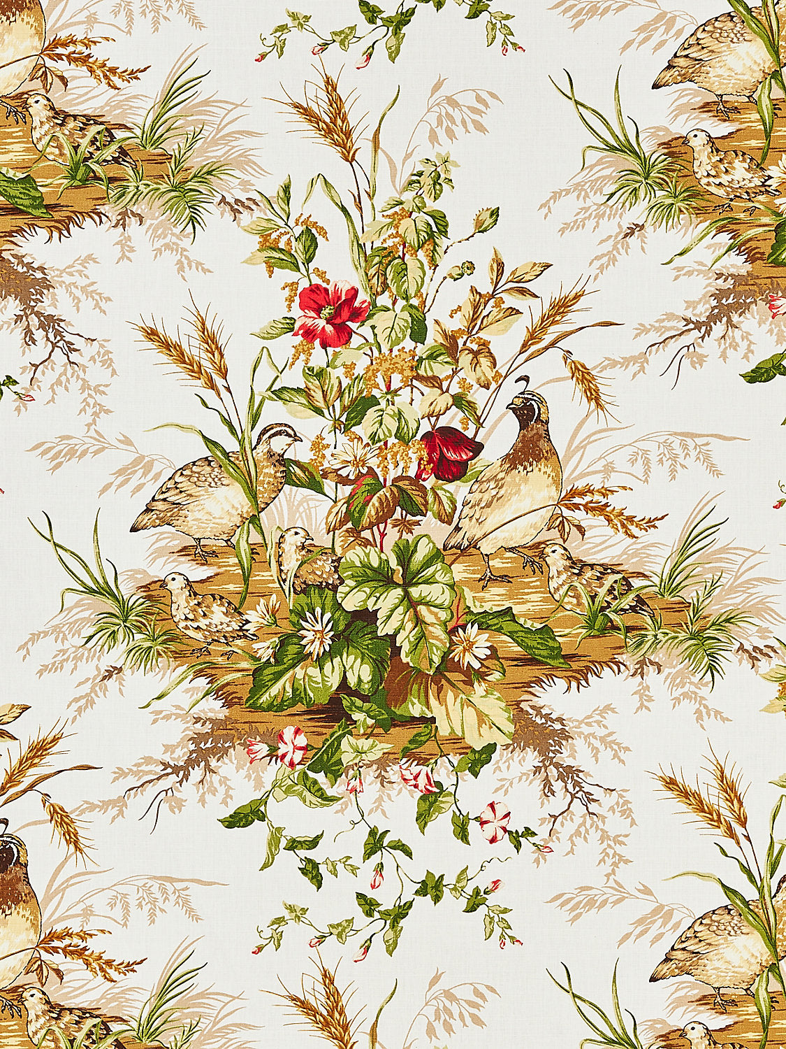 Edwin'S Covey Linen Print - Multi On White - Scalamandre Fabric