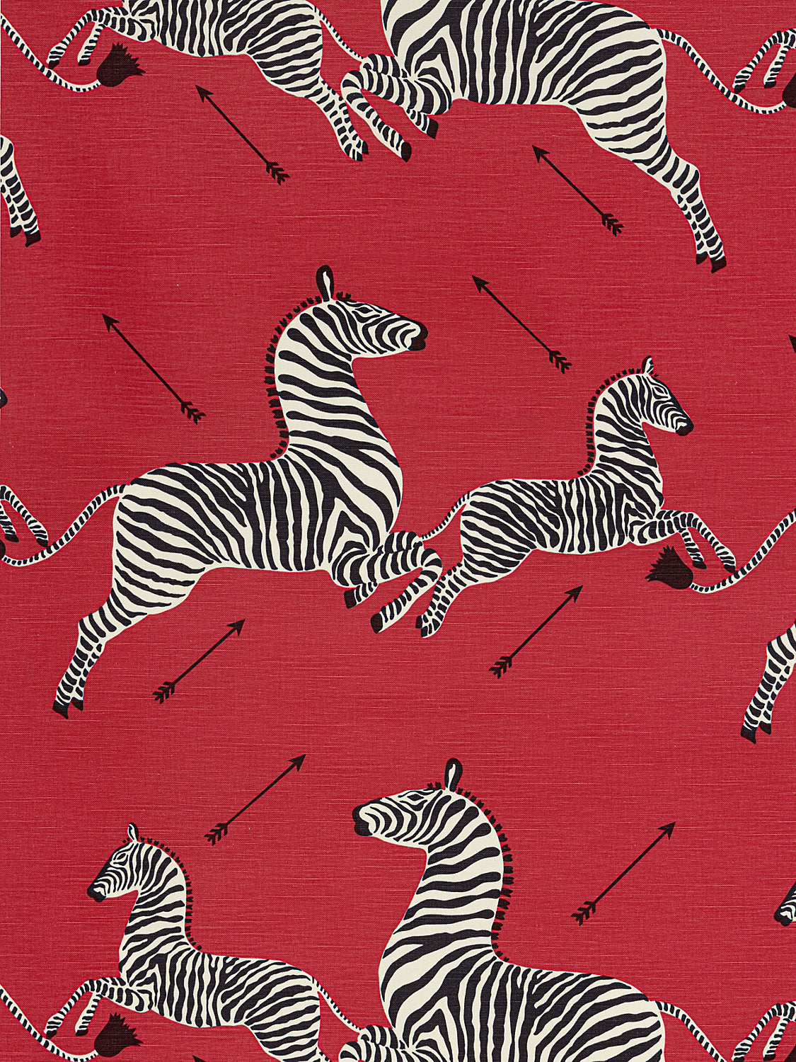 Zebras | Fabric - Masai Red