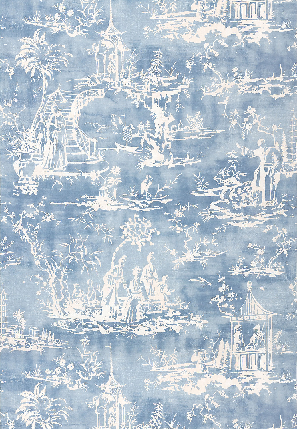 Summer Palace Print - Sky - Scalamandre Fabric