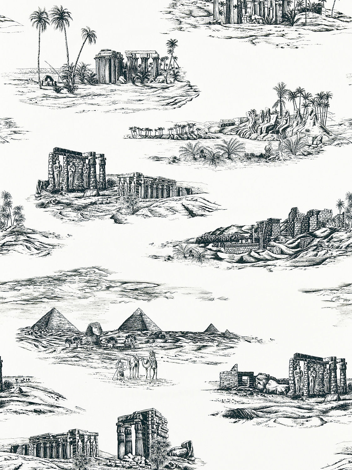 Cairo Toile - Ink - Scalamandre Fabric