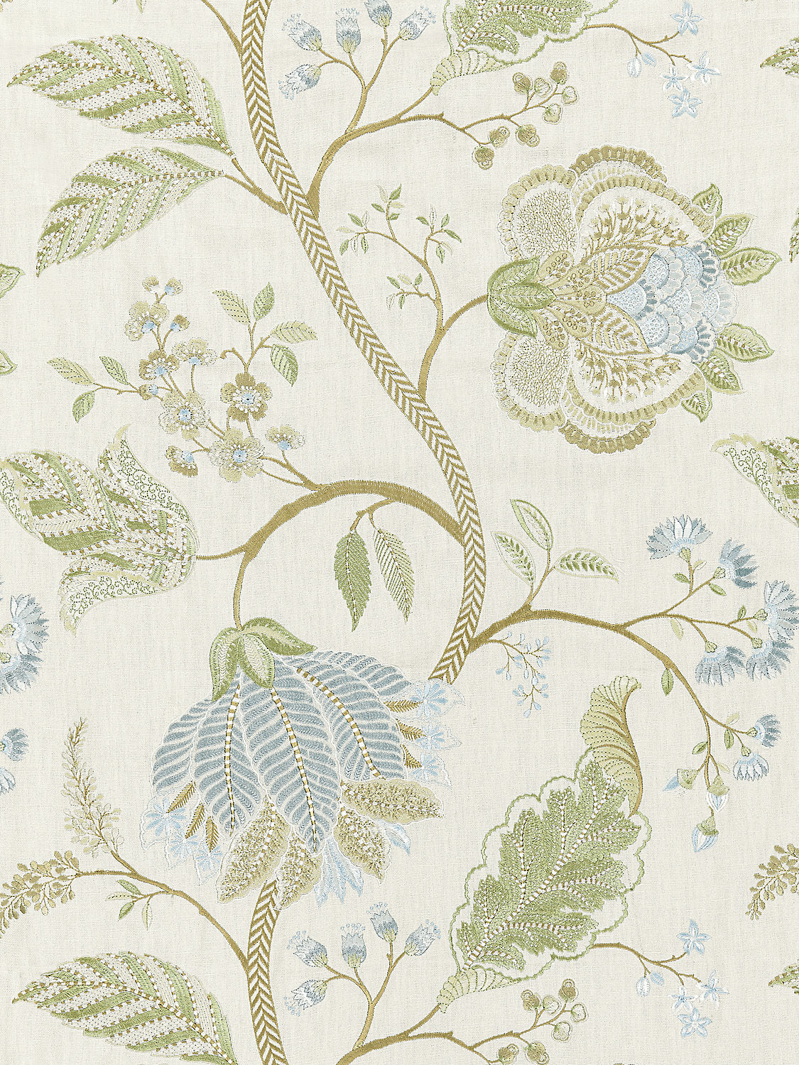 Palampore Embroidery - Summer Sage - Scalamandre Fabric