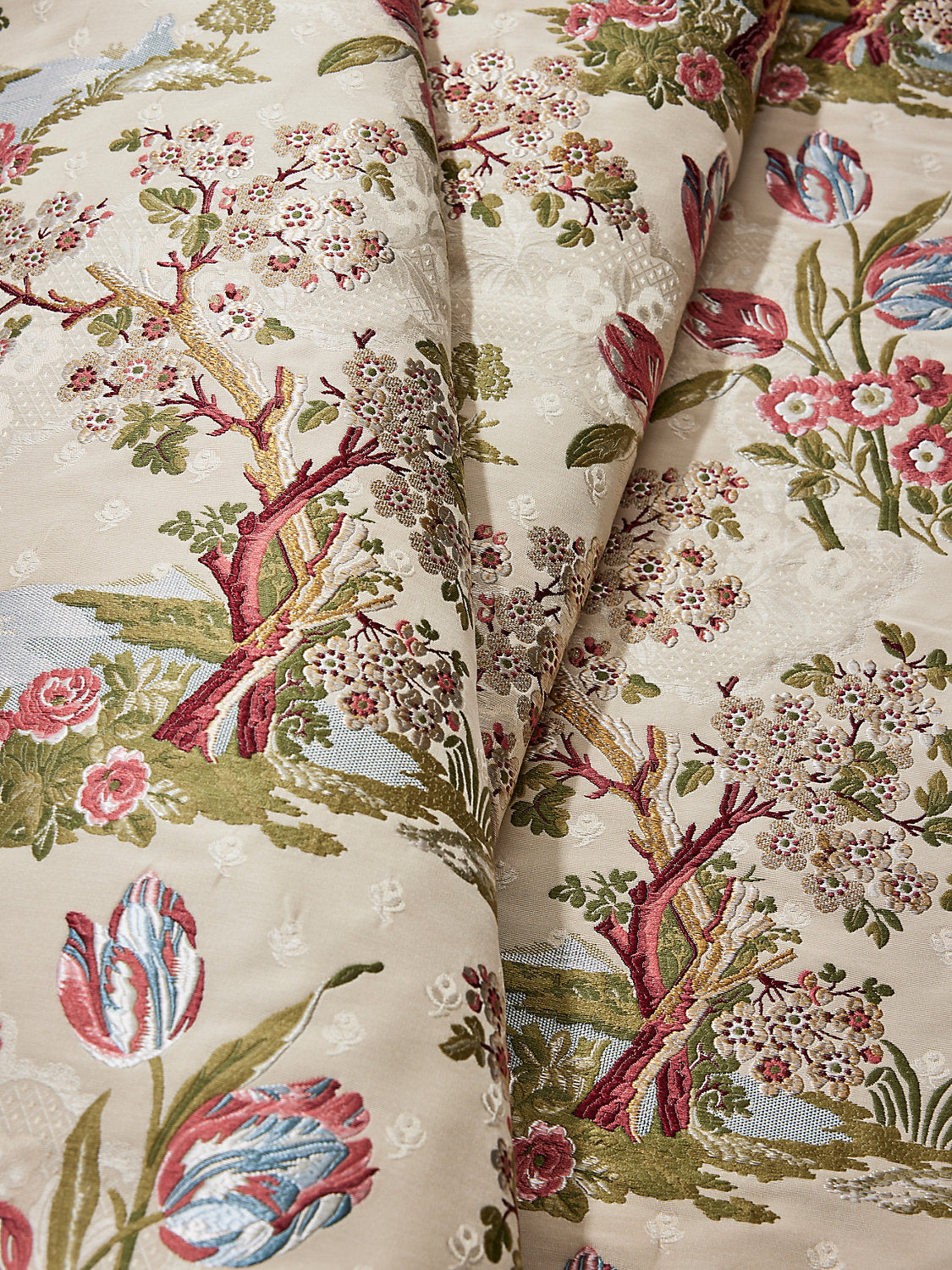 Avignon Brocade - Spring On Ivory