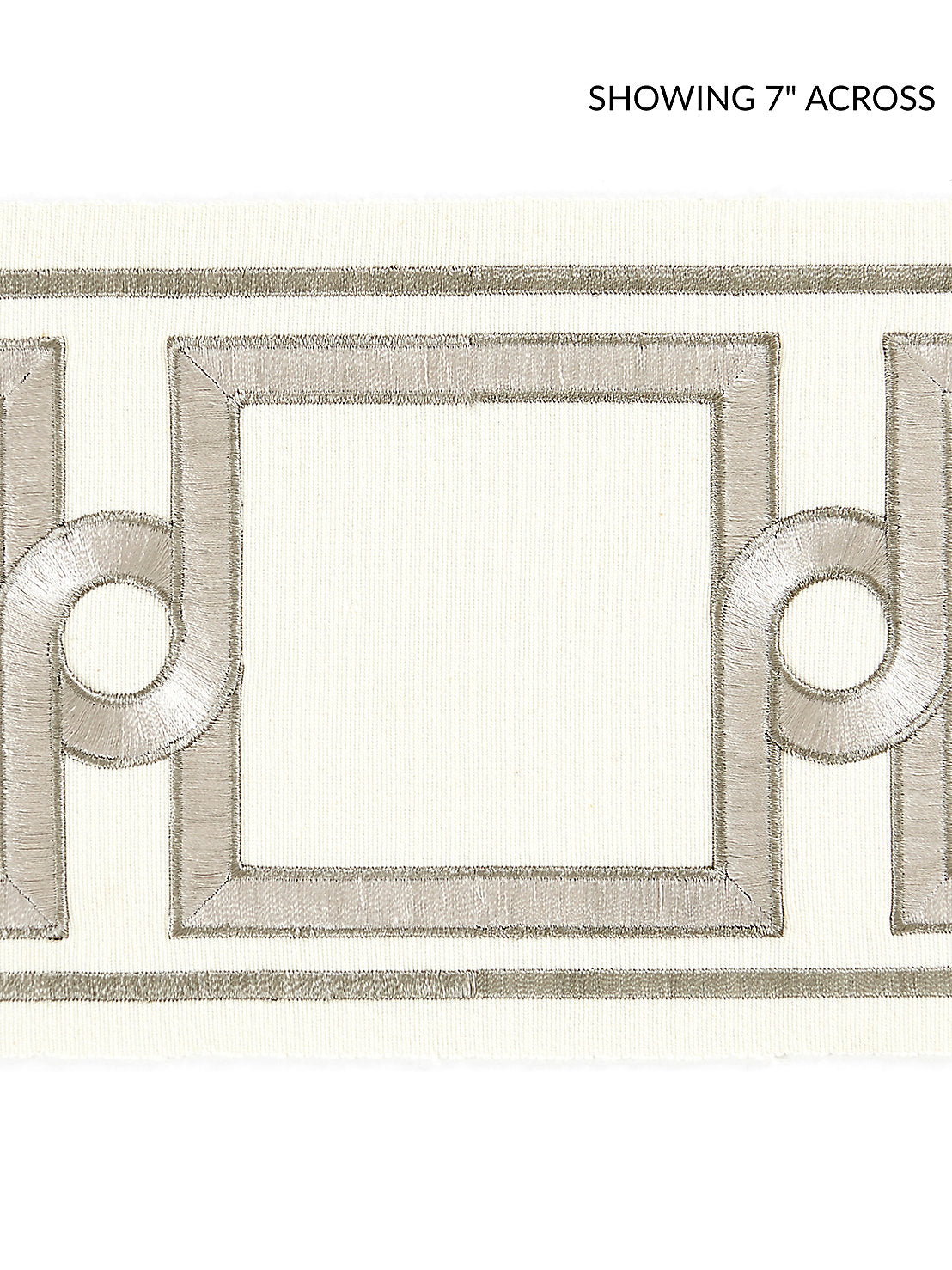Square Link Embroidered Tape - Platinum - Scalamandre Trim