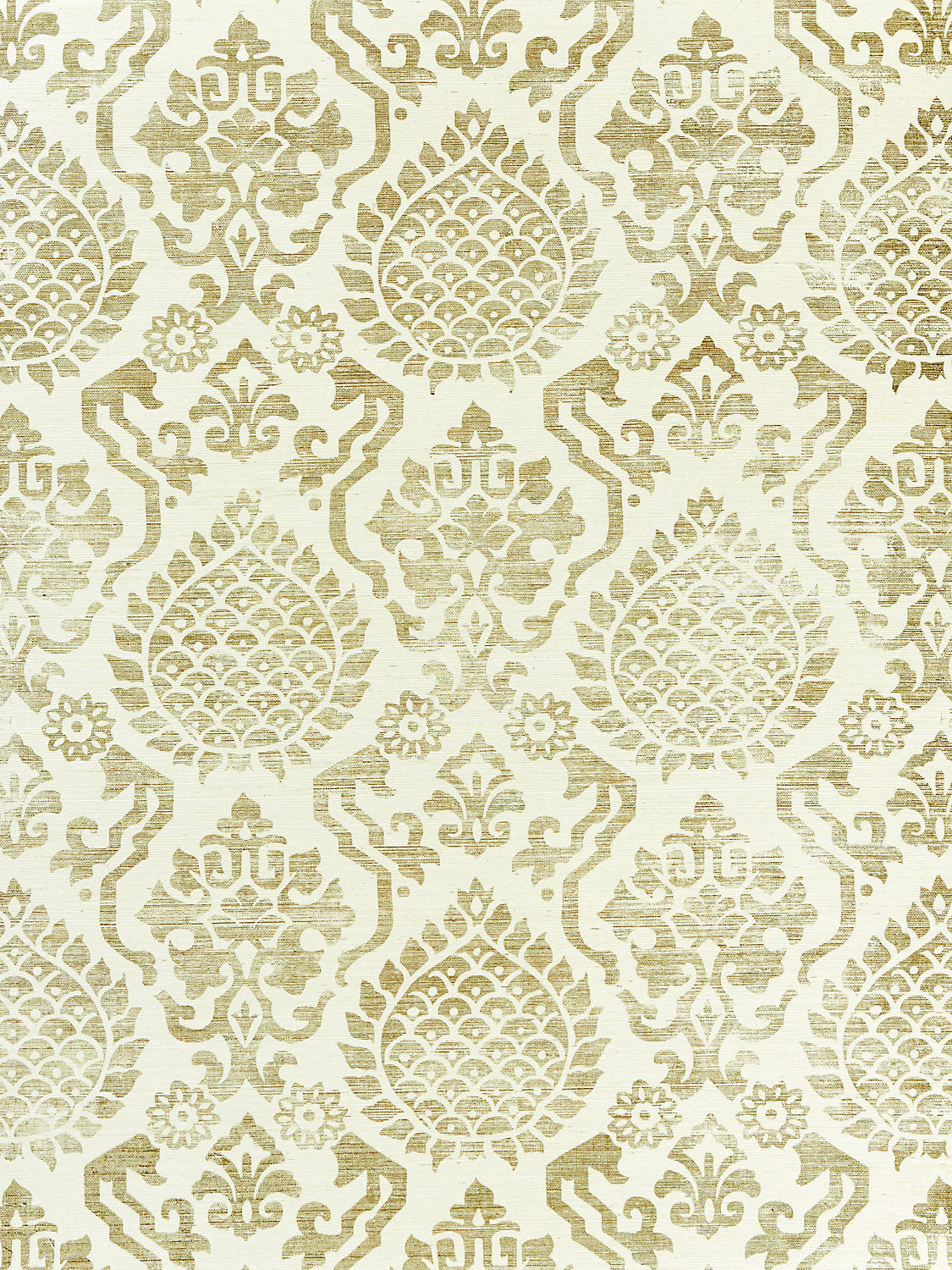 Surat Sisal - Burnished Gold On Cream - Scalamandre Wallpaper
