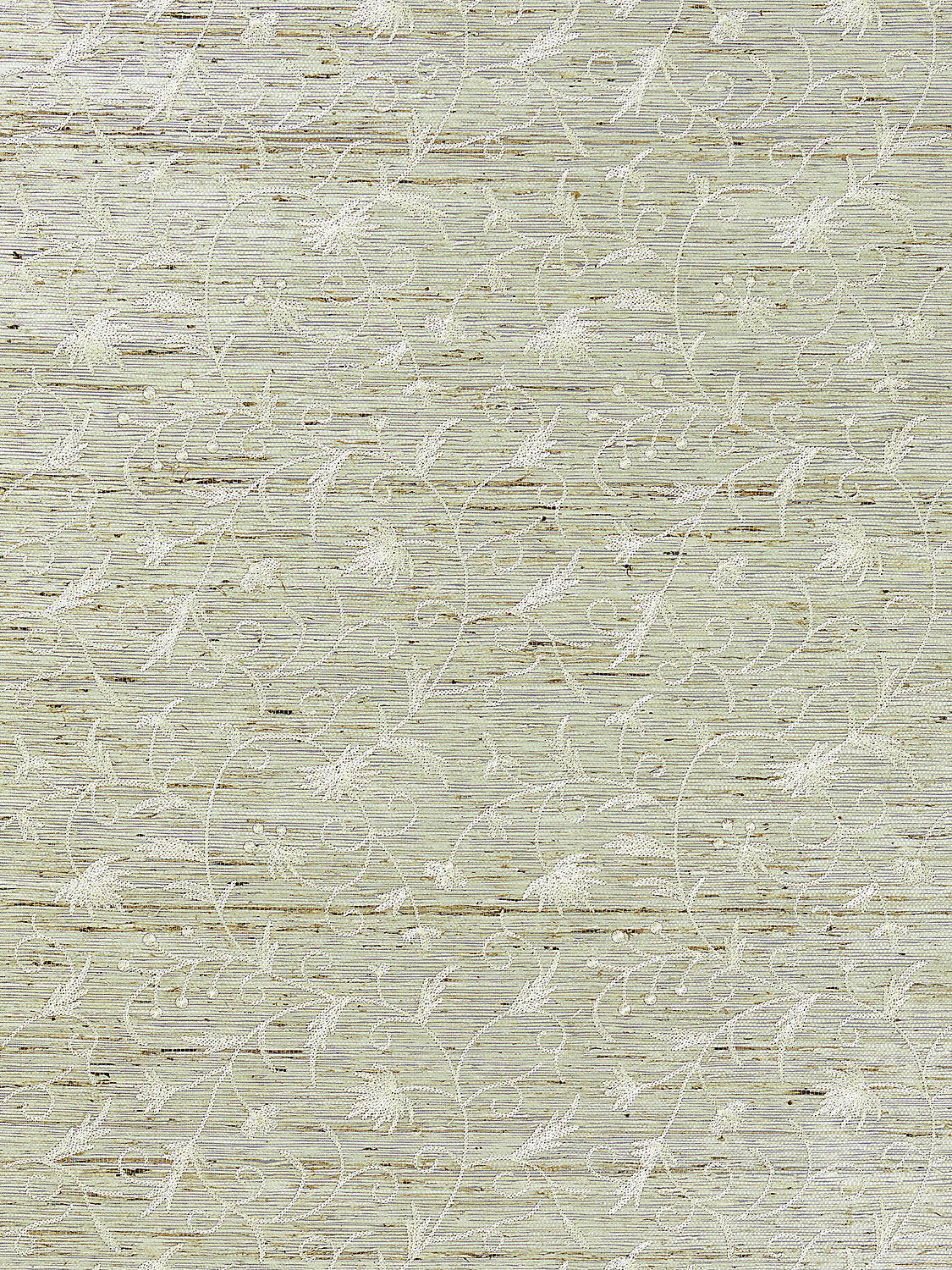 Olivia Embroidered Grasscloth - Winter Wheat