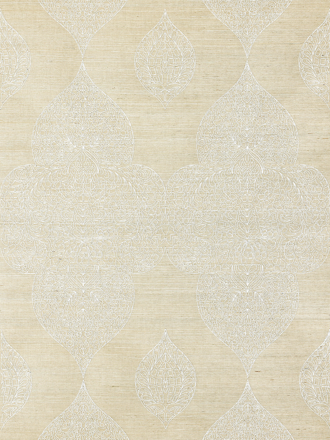 Taj Embroidered Sisal - Chai - Scalamandre Wallpaper