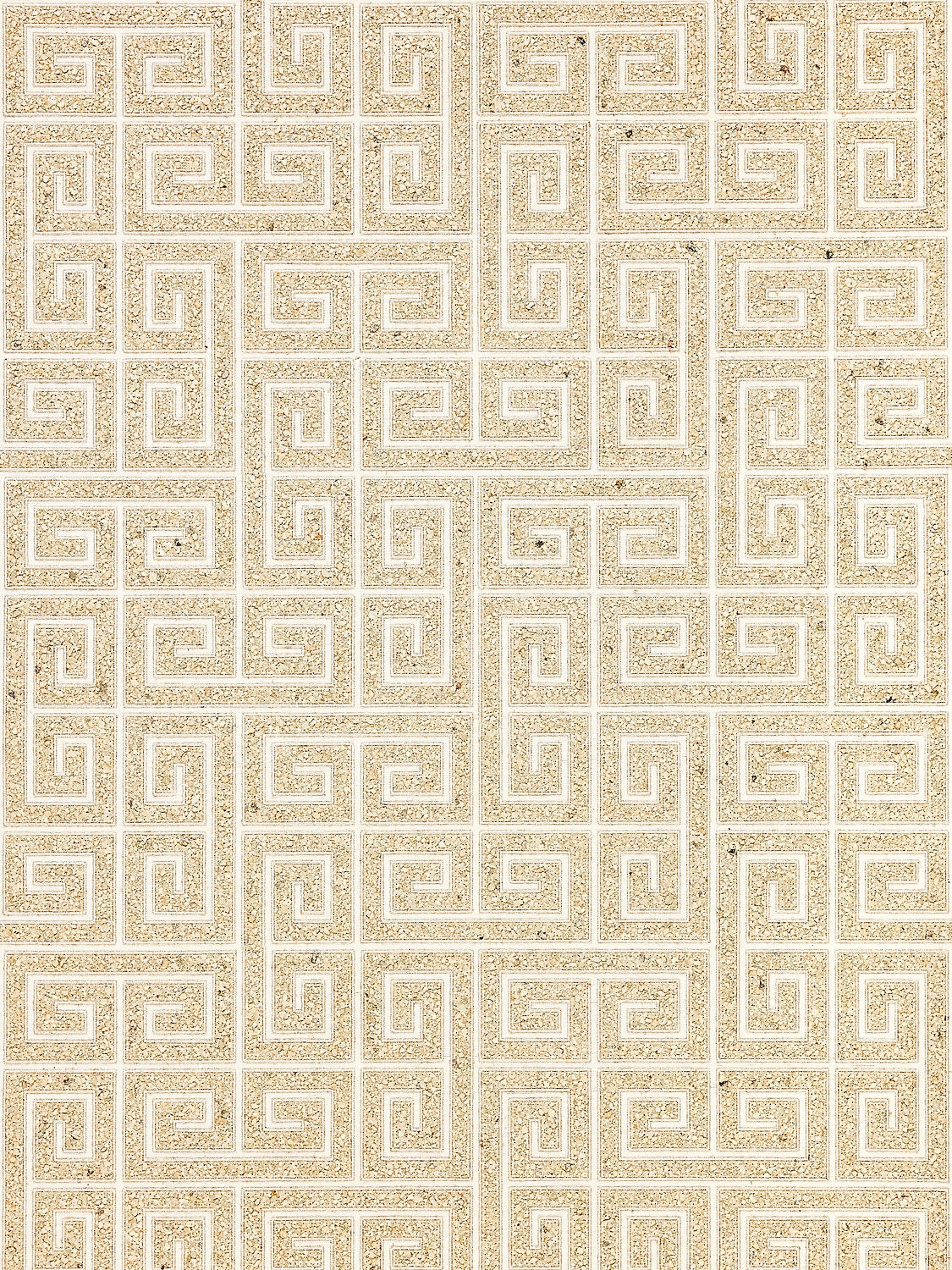 Fret Mosaic Grasscloth - Sand - Scalamandre Wallpaper