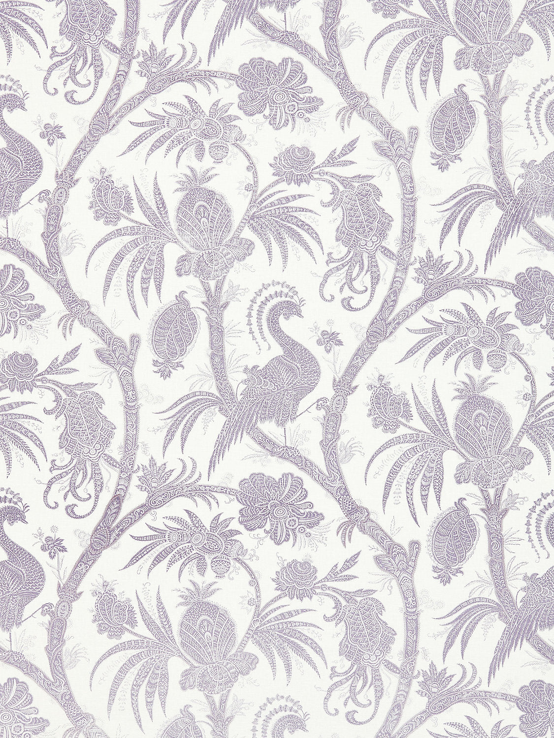 Balinese Peacock Linen Print - Lavender