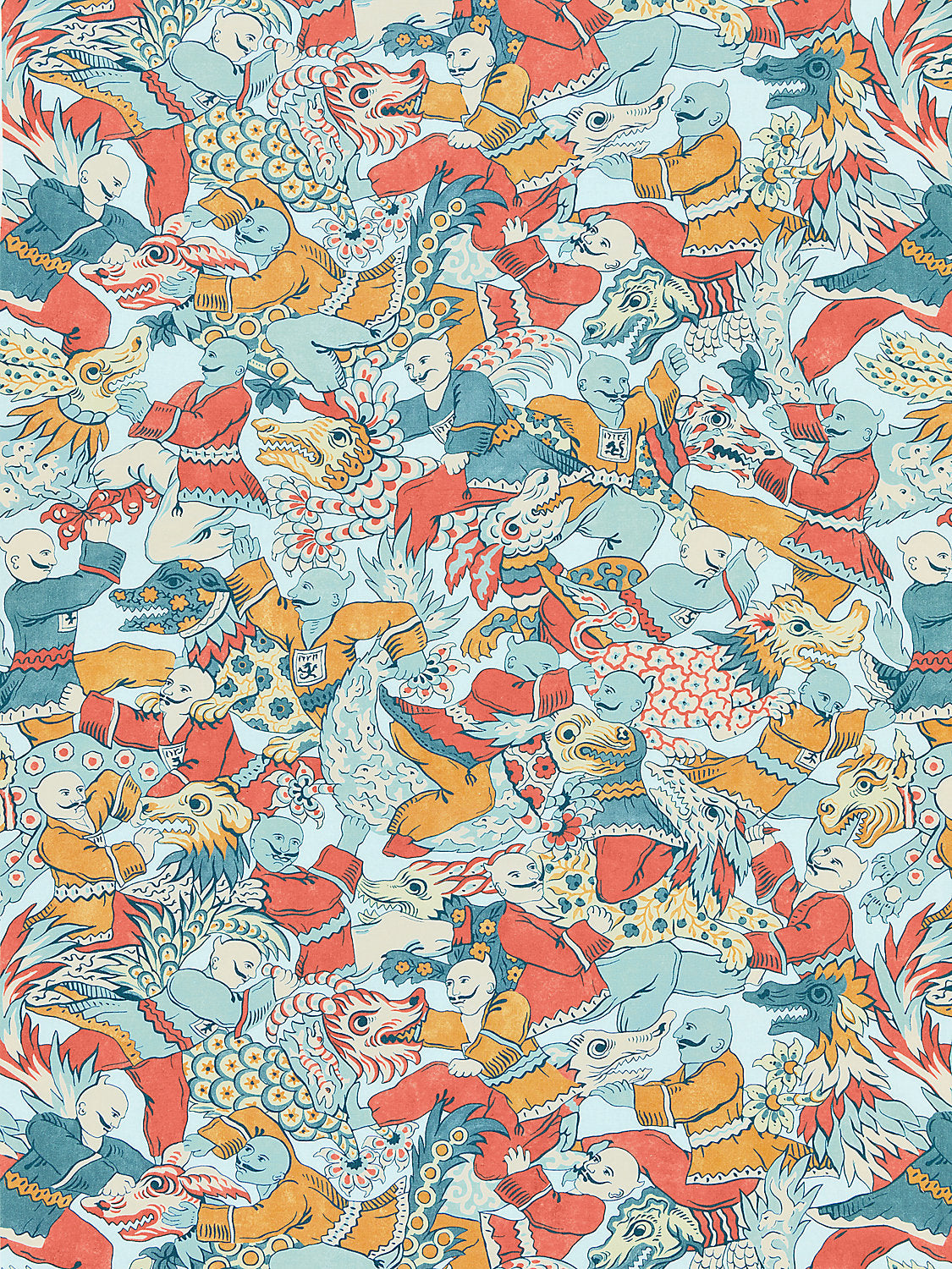 Dragon Dance - Multi - Scalamandre Fabric