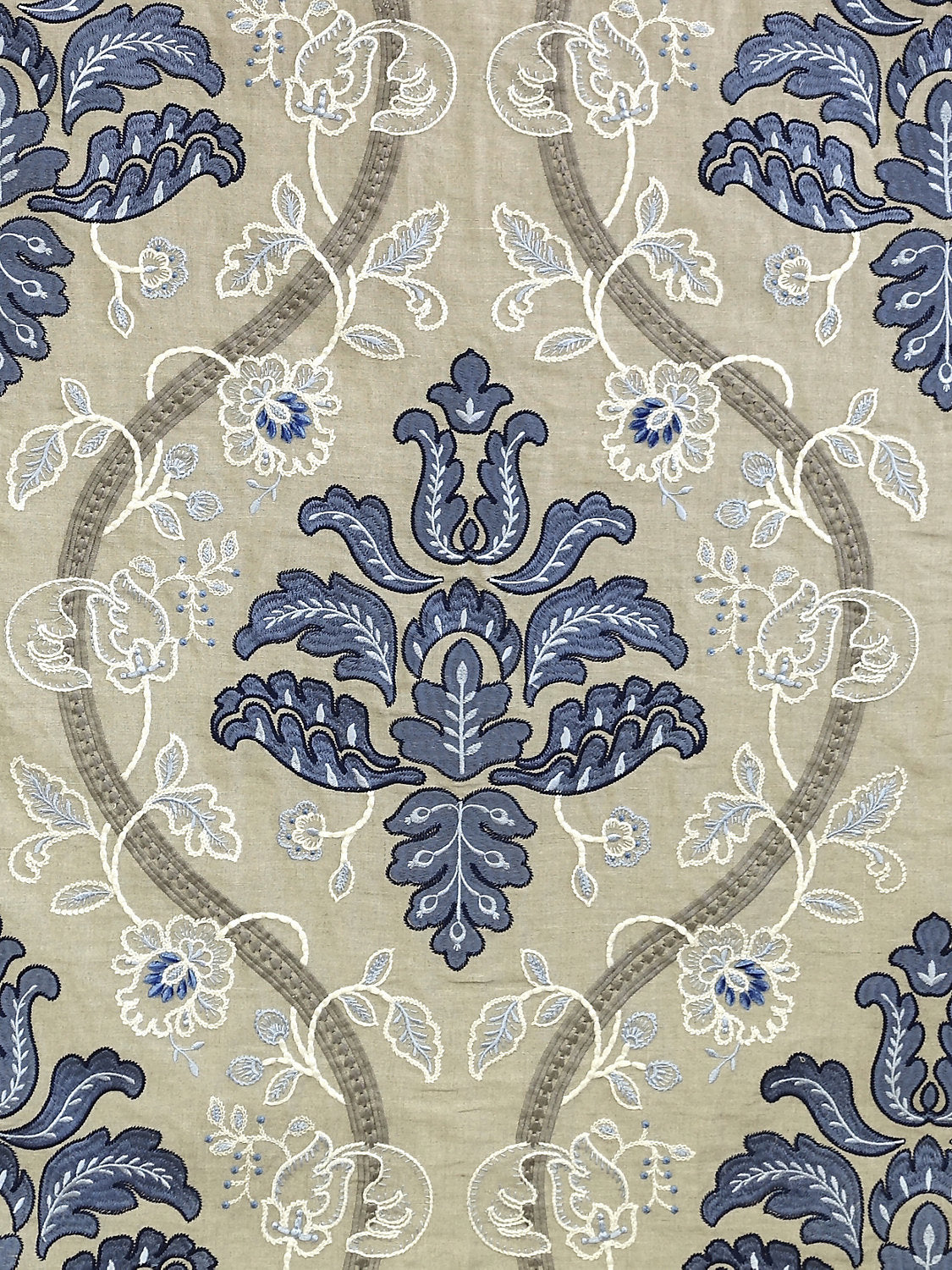 Isabella Embroidery - Porcelain - Scalamandre Fabric