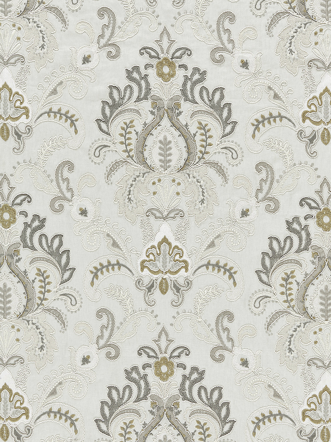 Ava Damask Embroidery - Mineral - Scalamandre Fabric