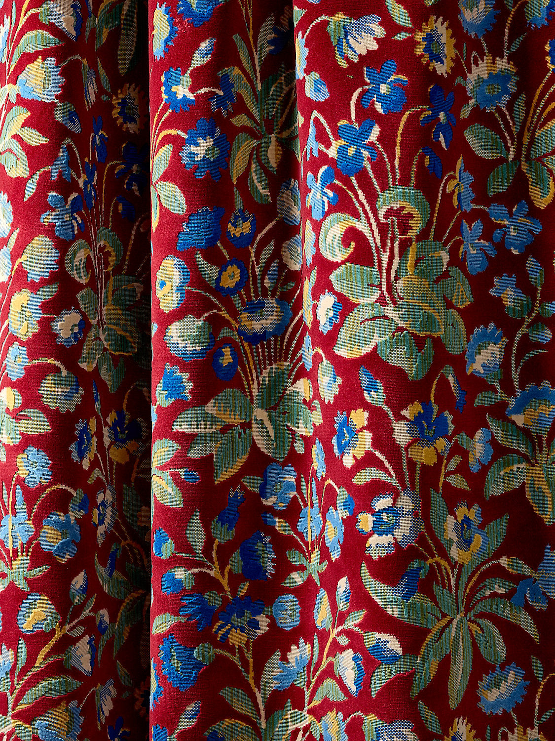 Millefleur Velvet - Ruby Cobalt