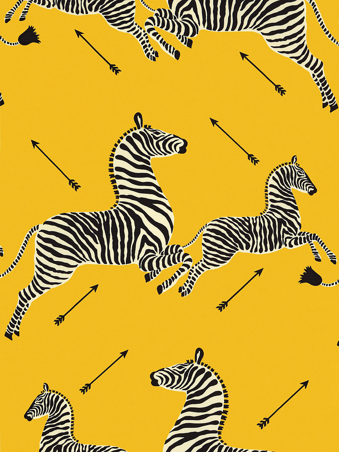 Zebras | Outdoor - Yellow - Scalamandre Fabric