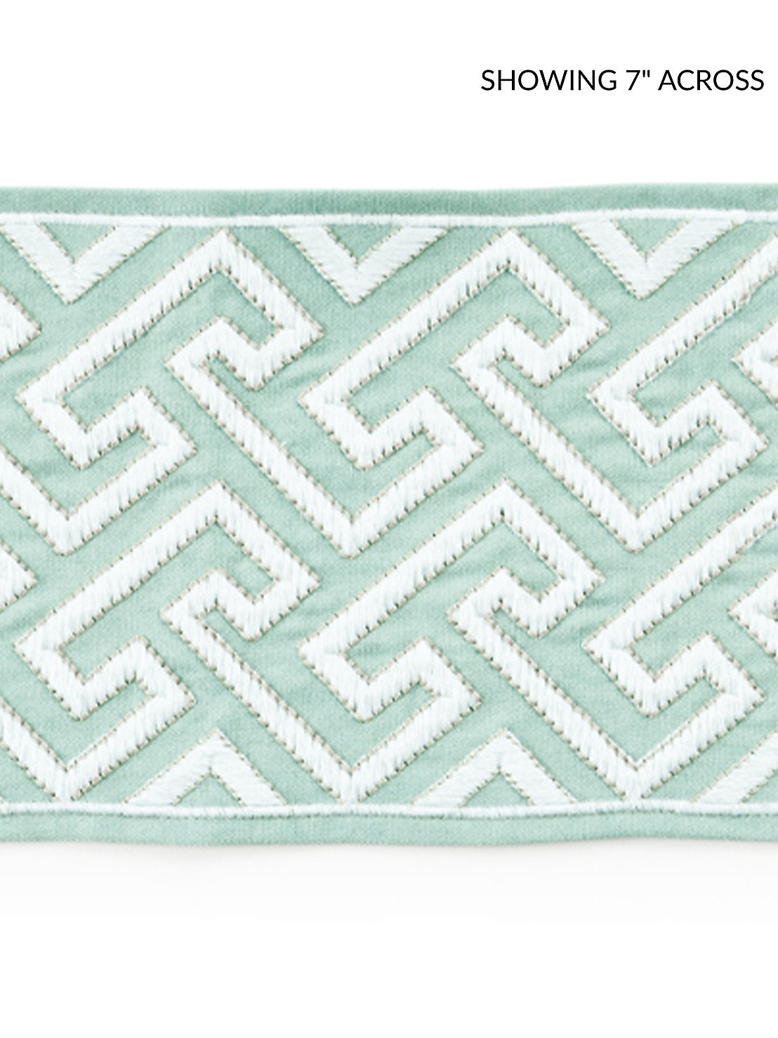 Labyrinth Embroidered Tape - Aquamarine