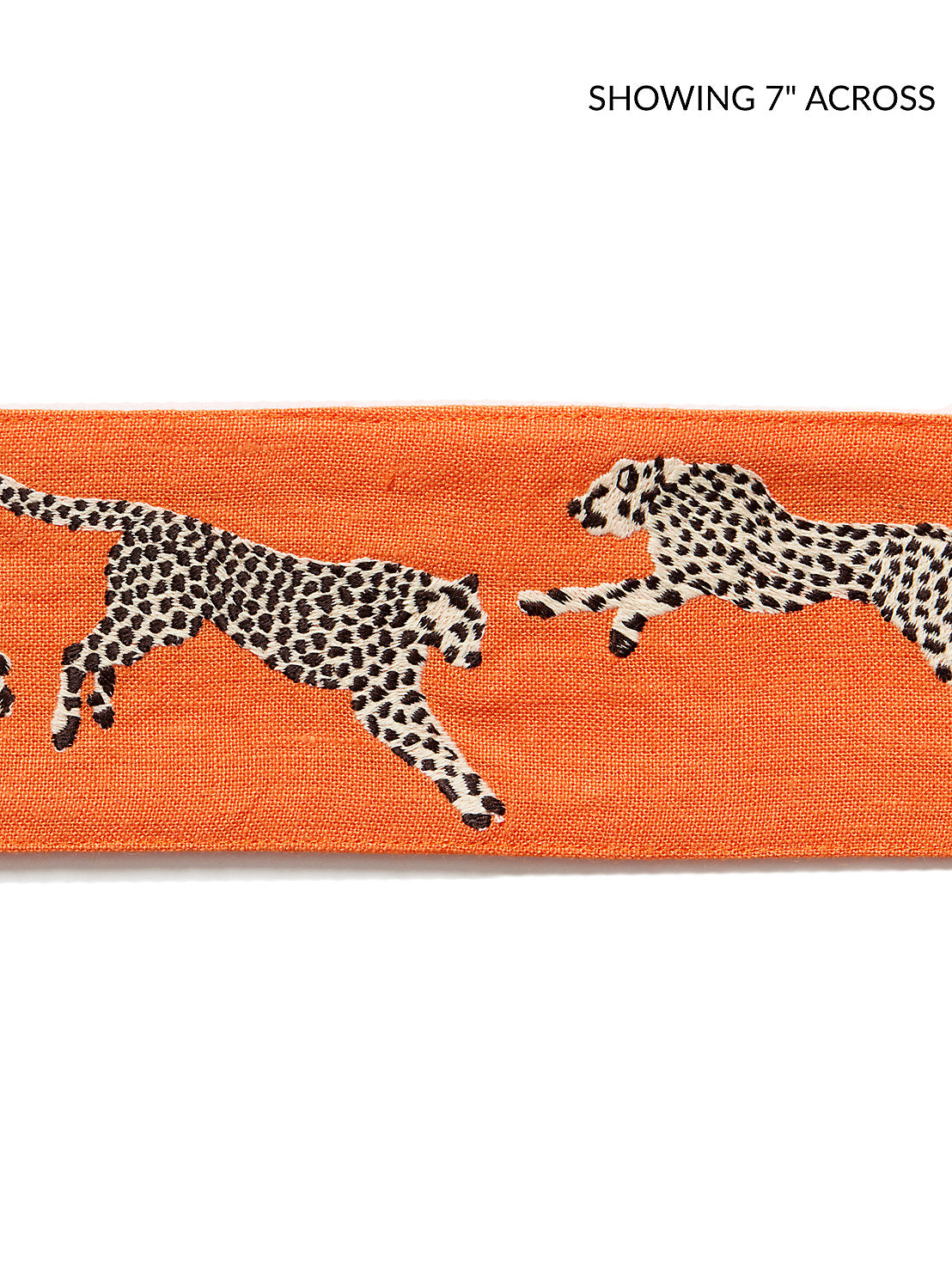 Leaping Cheetah Embrdry Tape - Clementine - Scalamandre Trim