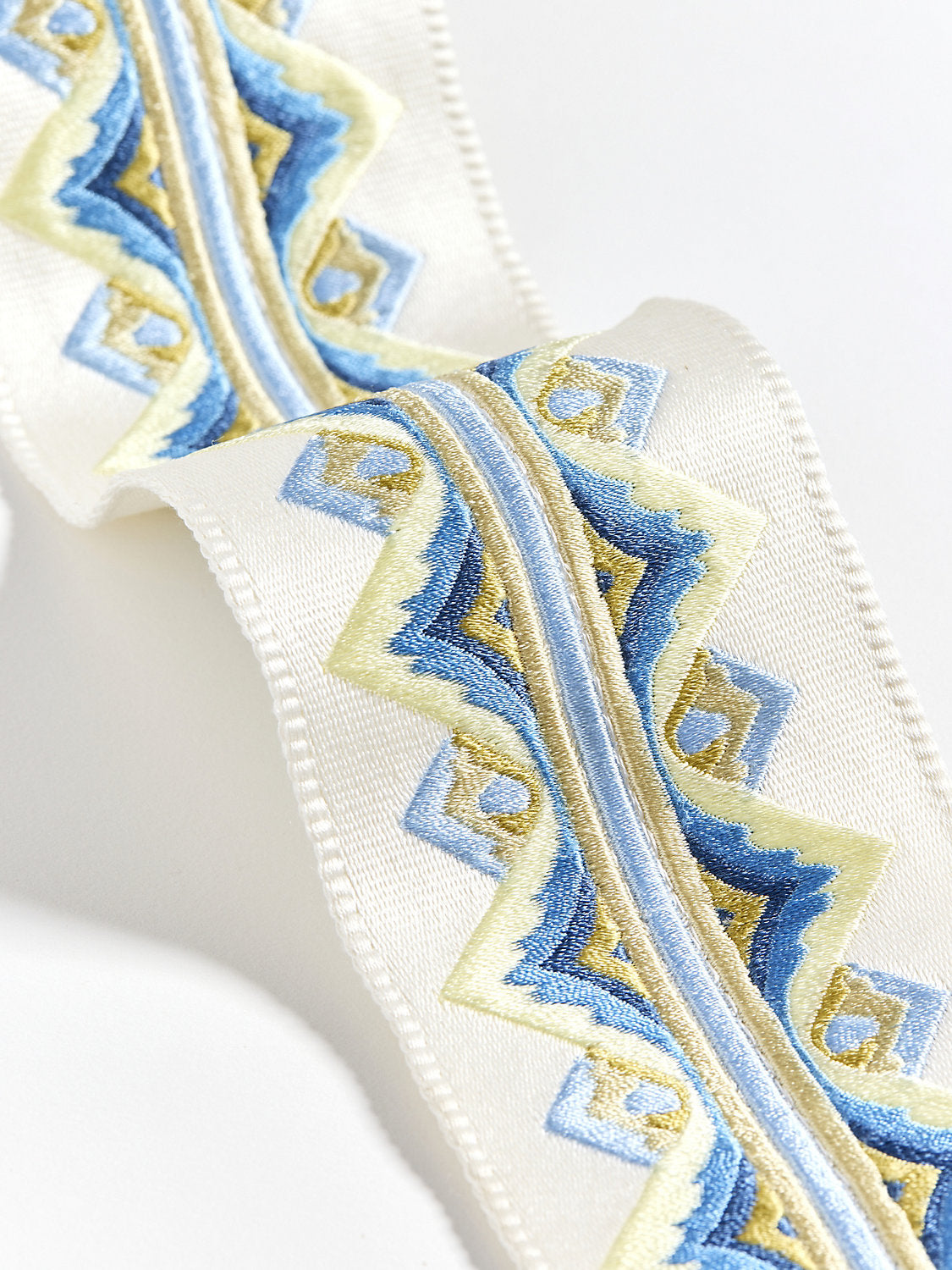 Flamme Embroidered Tape - Blue And Yellow