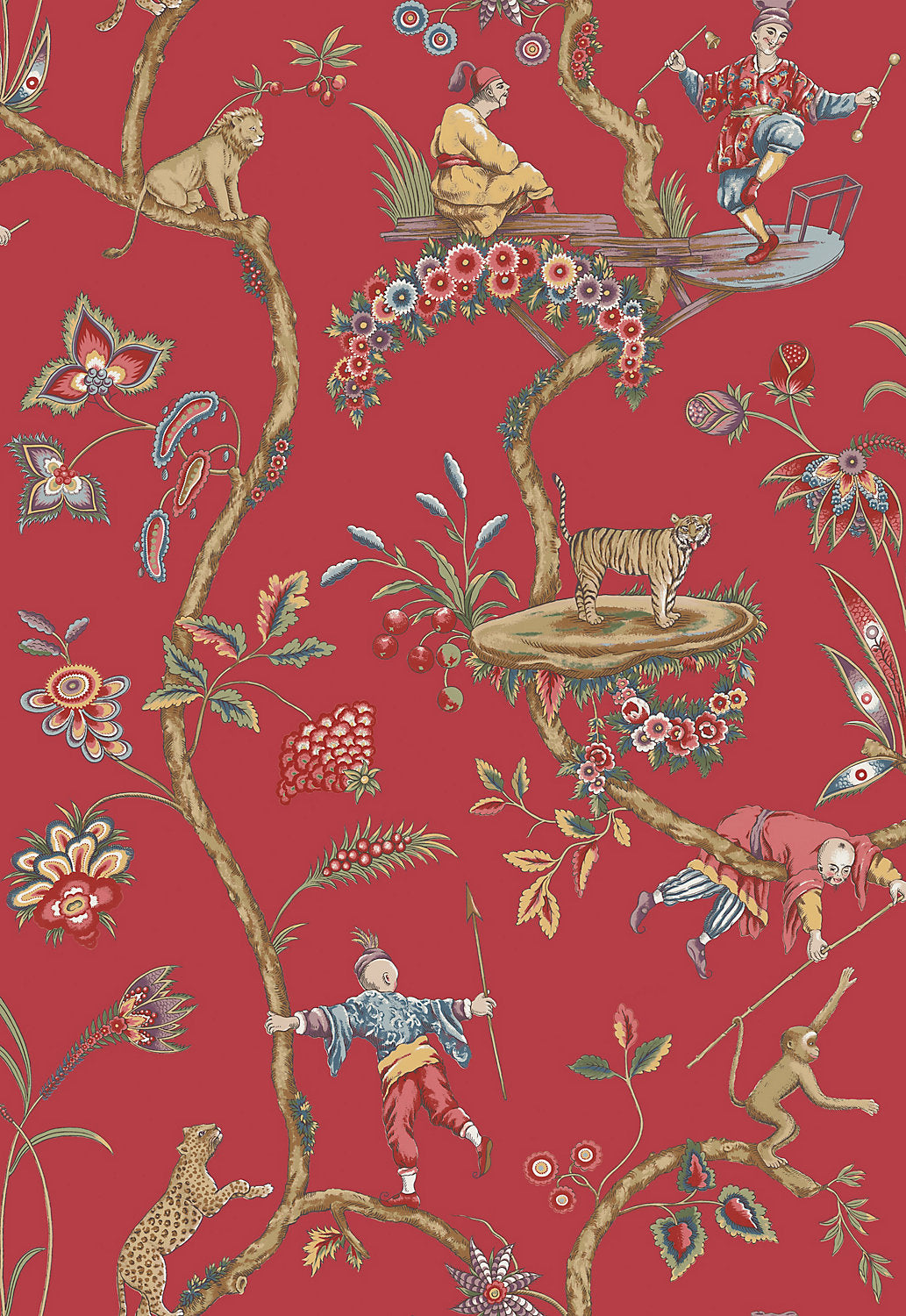 Chinoise Exotique - Tomato - Scalamandre Wallpaper