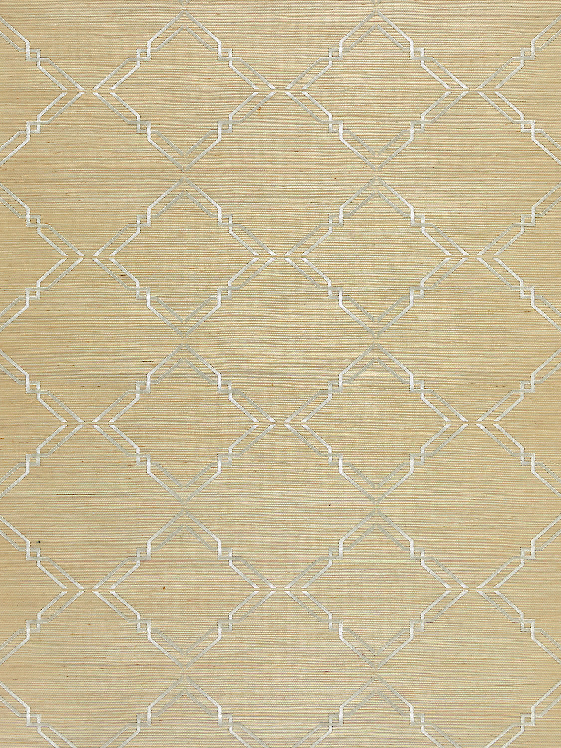 Monroe Embroidered Grasscloth - Papyrus - Scalamandre Wallpaper