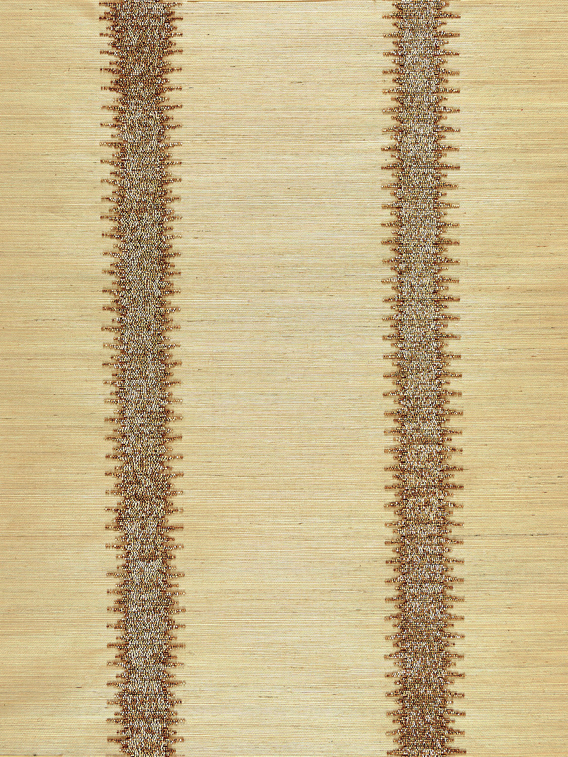 Veronica Beaded Grasscloth - Burnished Gold - Scalamandre Wallpaper