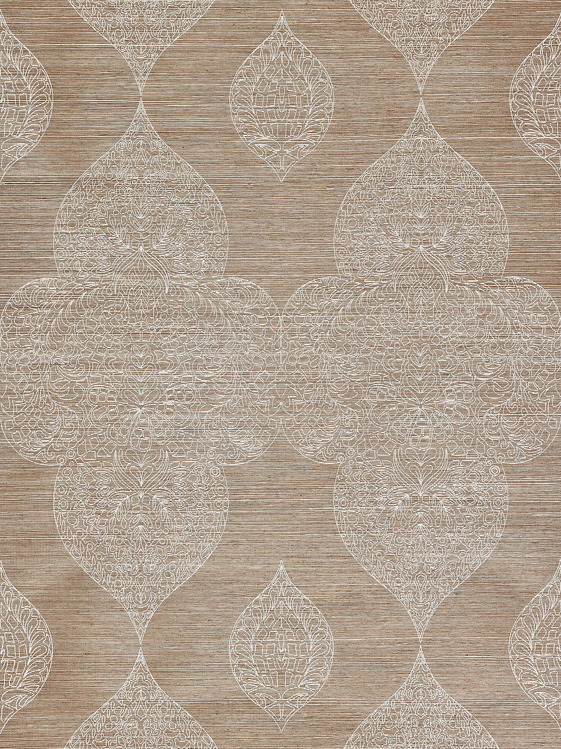 Taj Embroidered Sisal - Nutmeg - Scalamandre Wallpaper