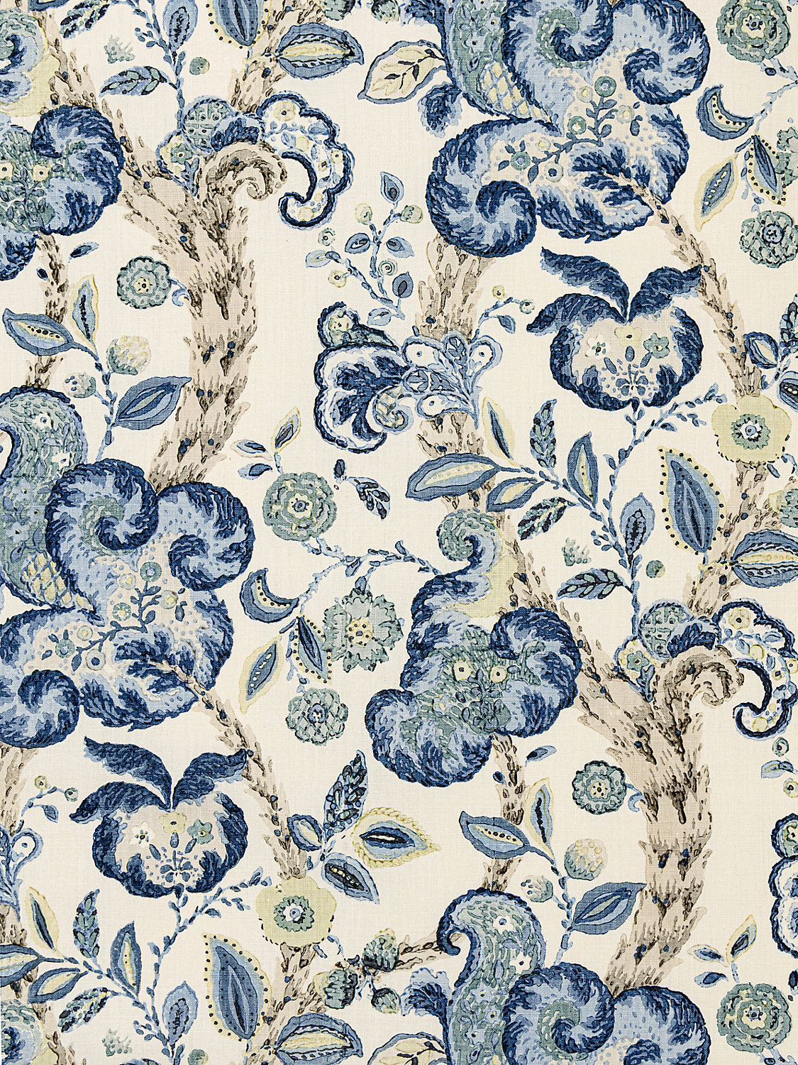 Cumbria Hand Block Print - China Blue On Ivory