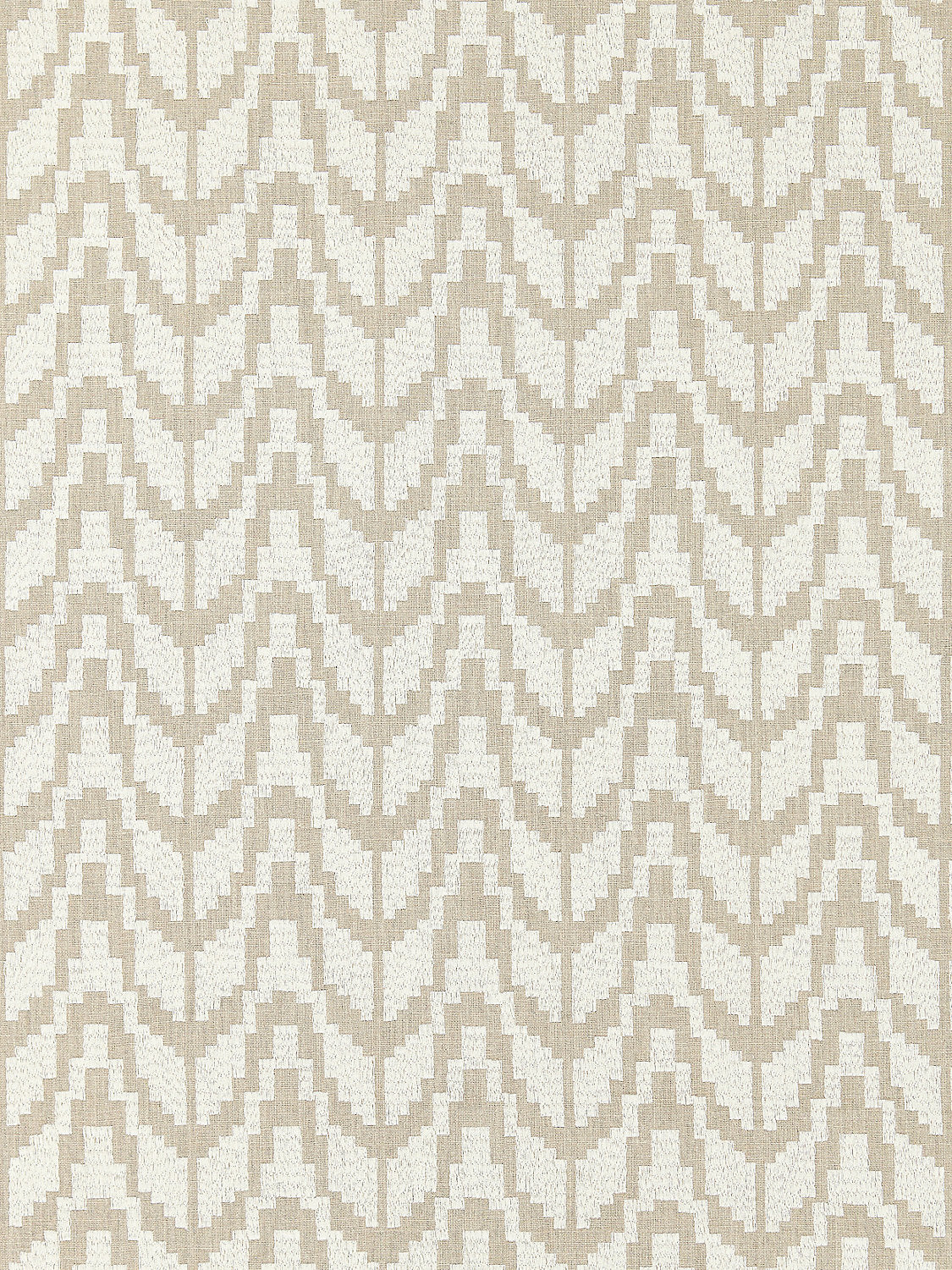 Chevron Embroidery - Flax