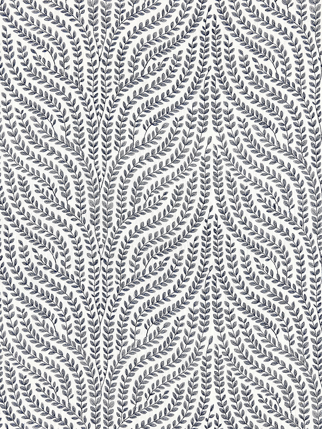 Willow Vine Embroidery - Navy - Scalamandre Fabric