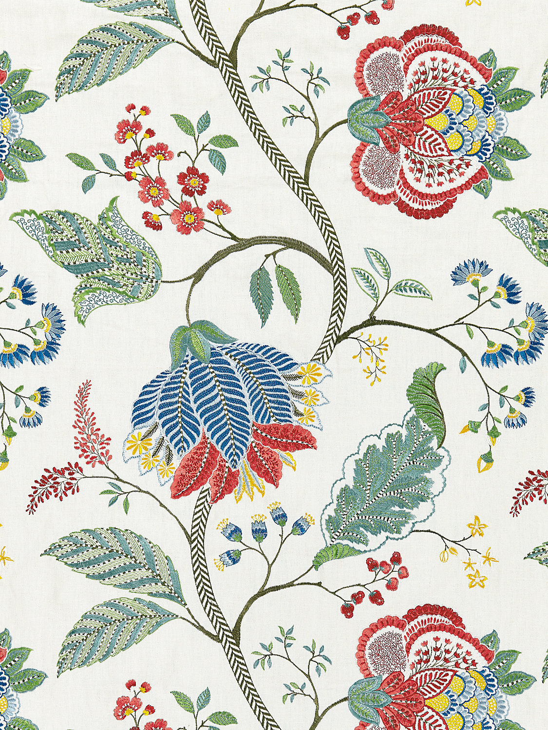 Palampore Embroidery - Bloom - Scalamandre Fabric
