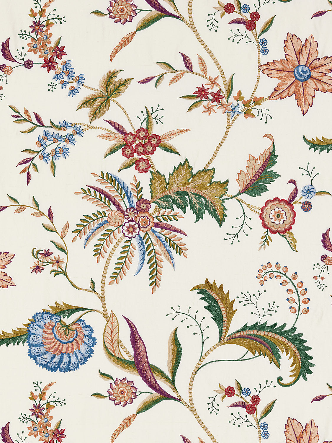 Seraphine Embroidered Silk - Jewel Multi