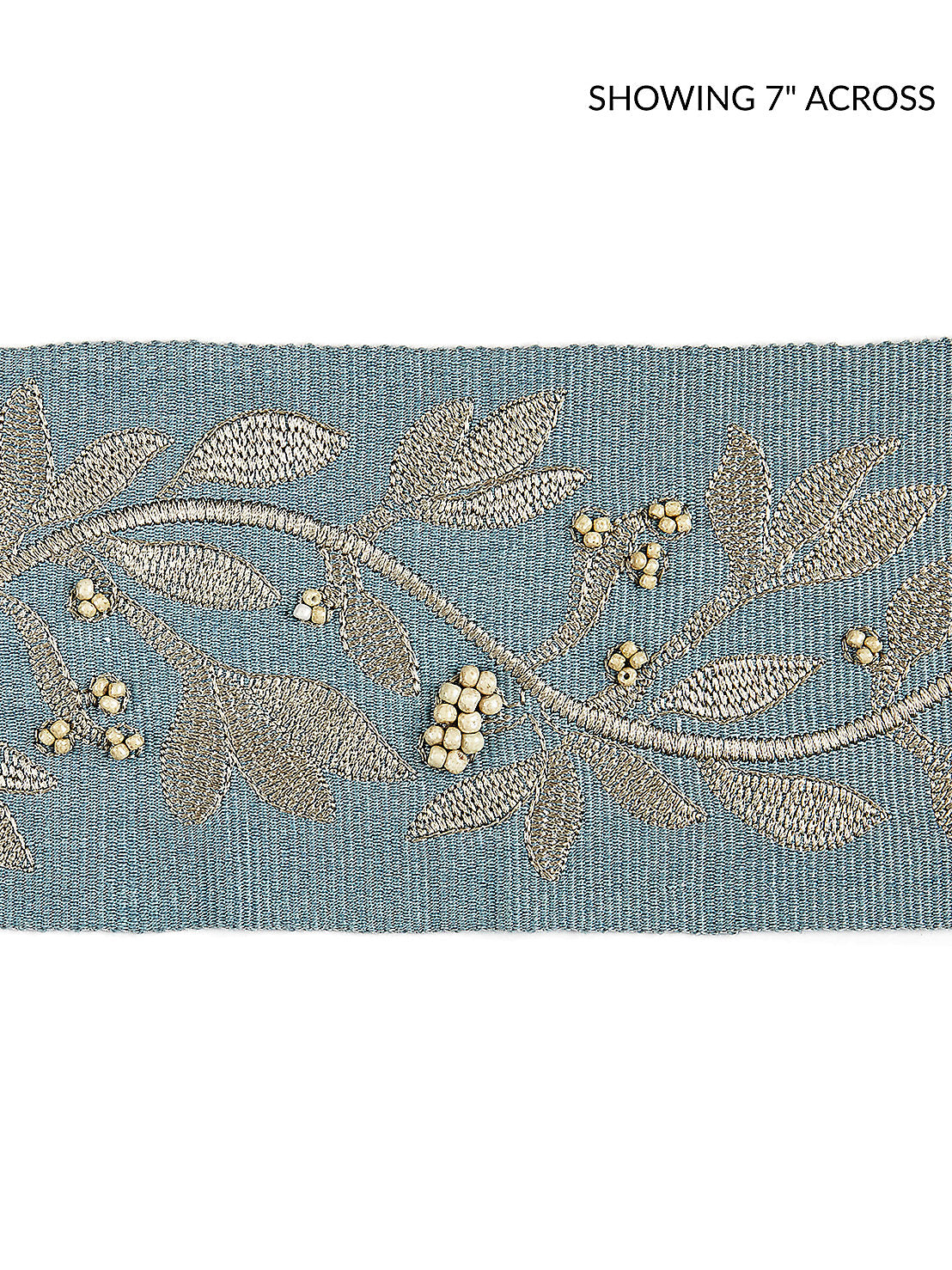 Laurel Embroidered Tape - Bluestone - Scalamandre Trim
