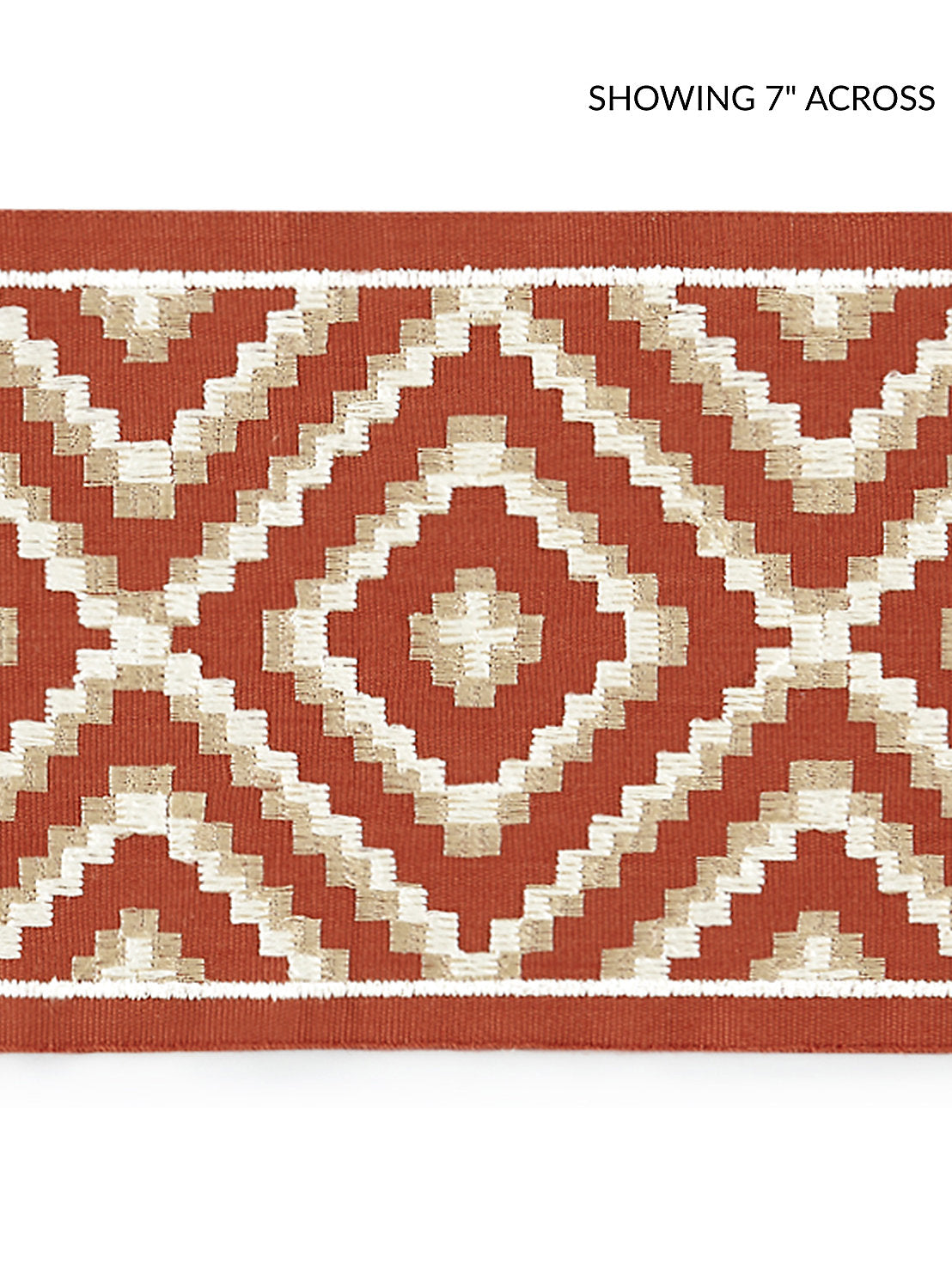 Medina Embroidered Tape - Carnelian