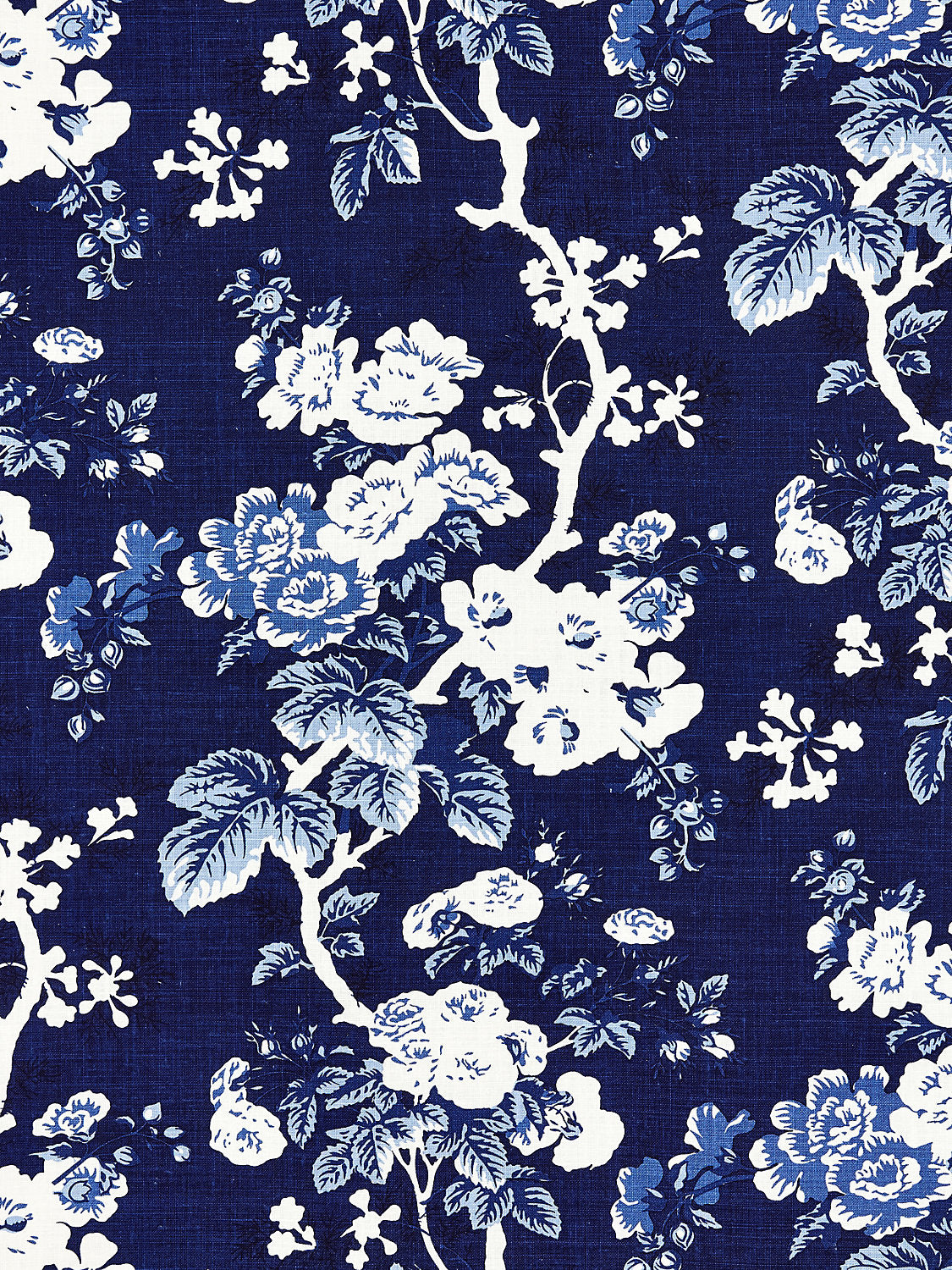 Ascot Linen Print - Indigo