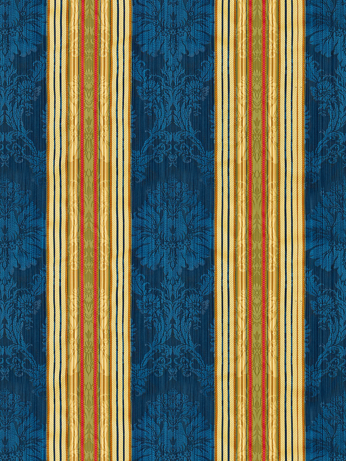 Santa Margarita - Multi On Cobalt - Scalamandre Fabric