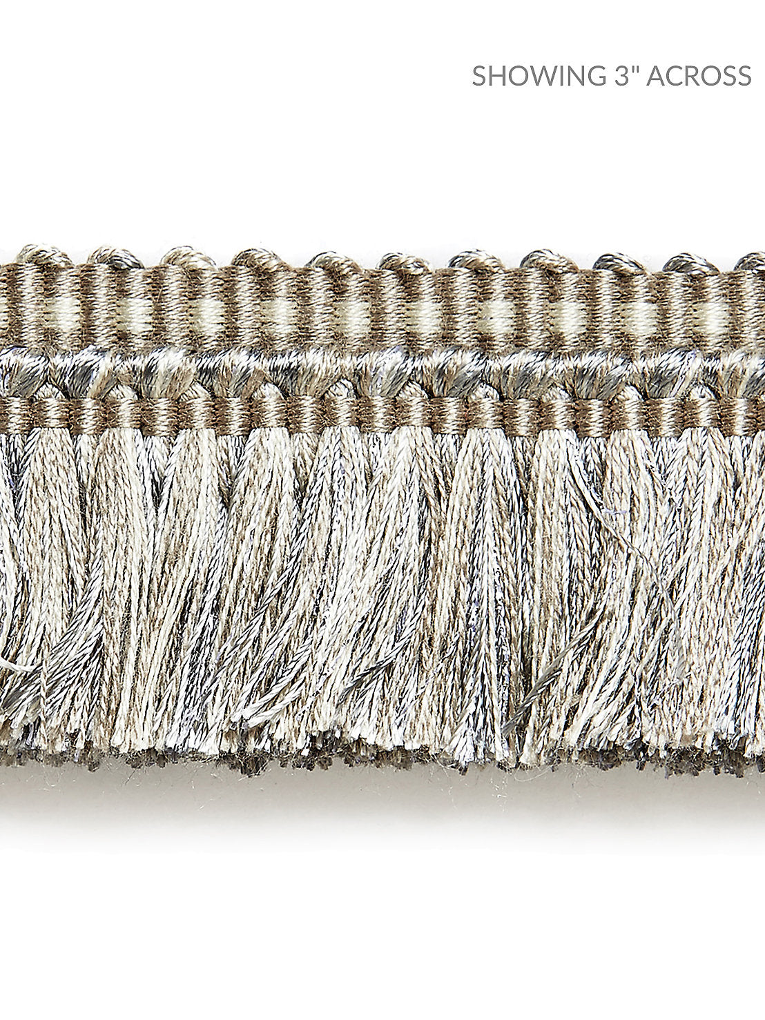 Shimmer Brush Fringe - Silver Grey