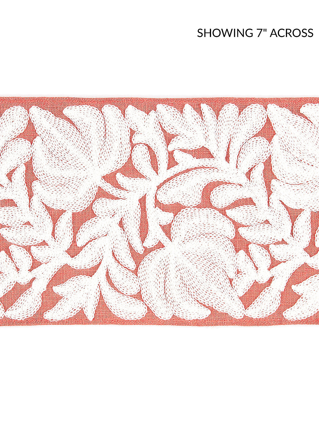 Coventry Embroidered Tape - Coral
