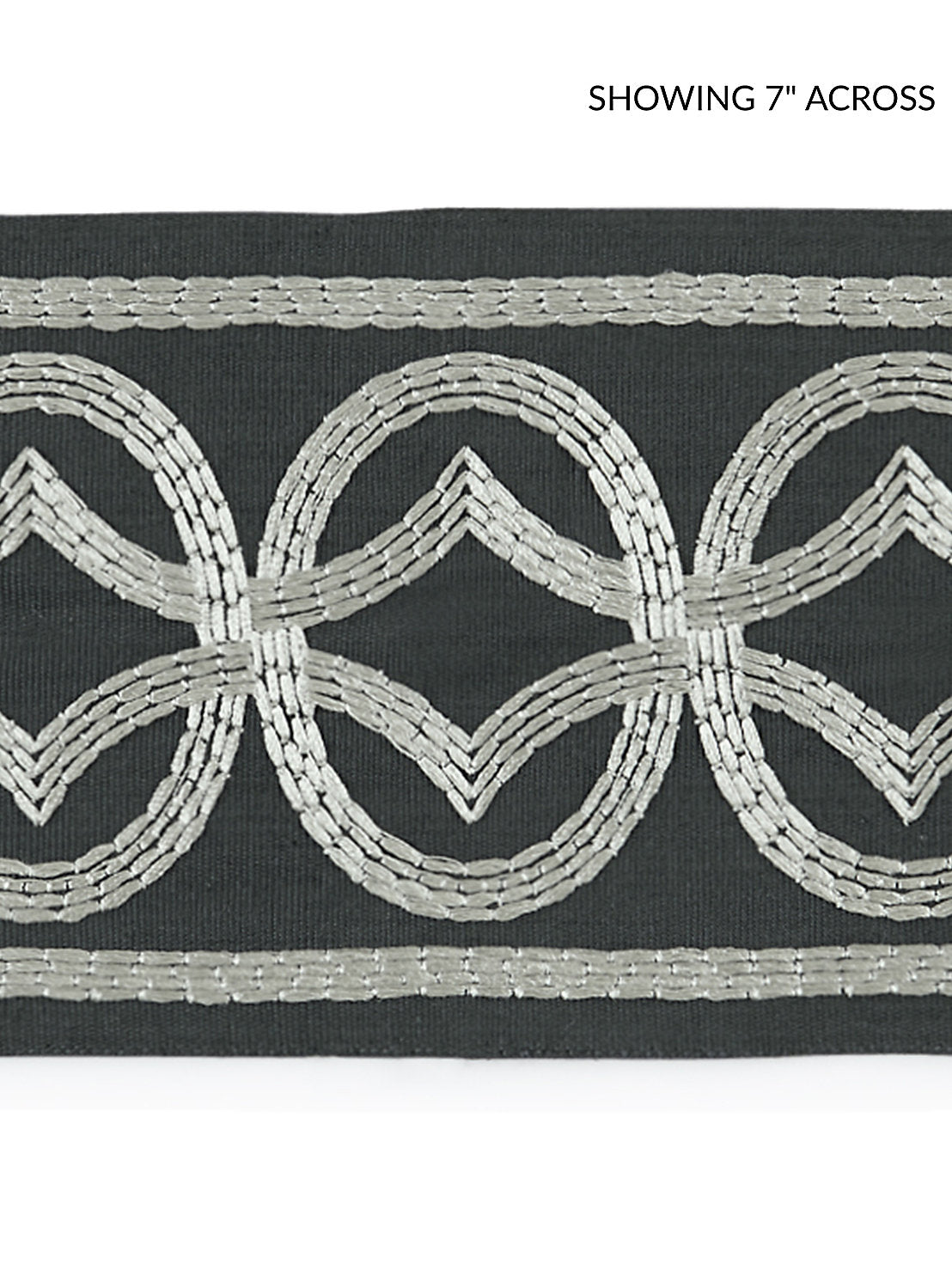 Athena Embroidered Tape - Charcoal