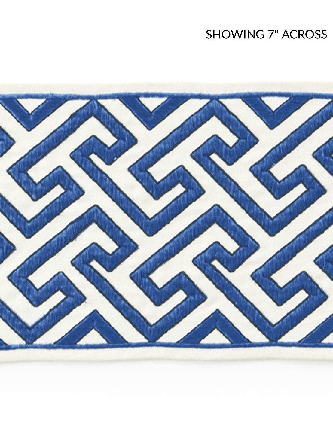 Labyrinth Embroidered Tape - Porcelain