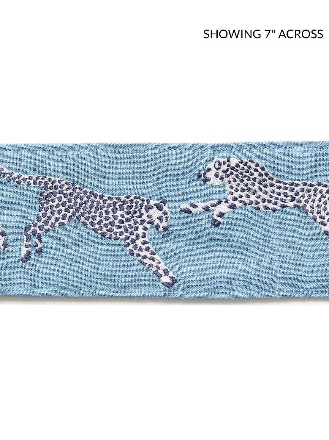 Leaping Cheetah Embrdry Tape - Cloud Nine