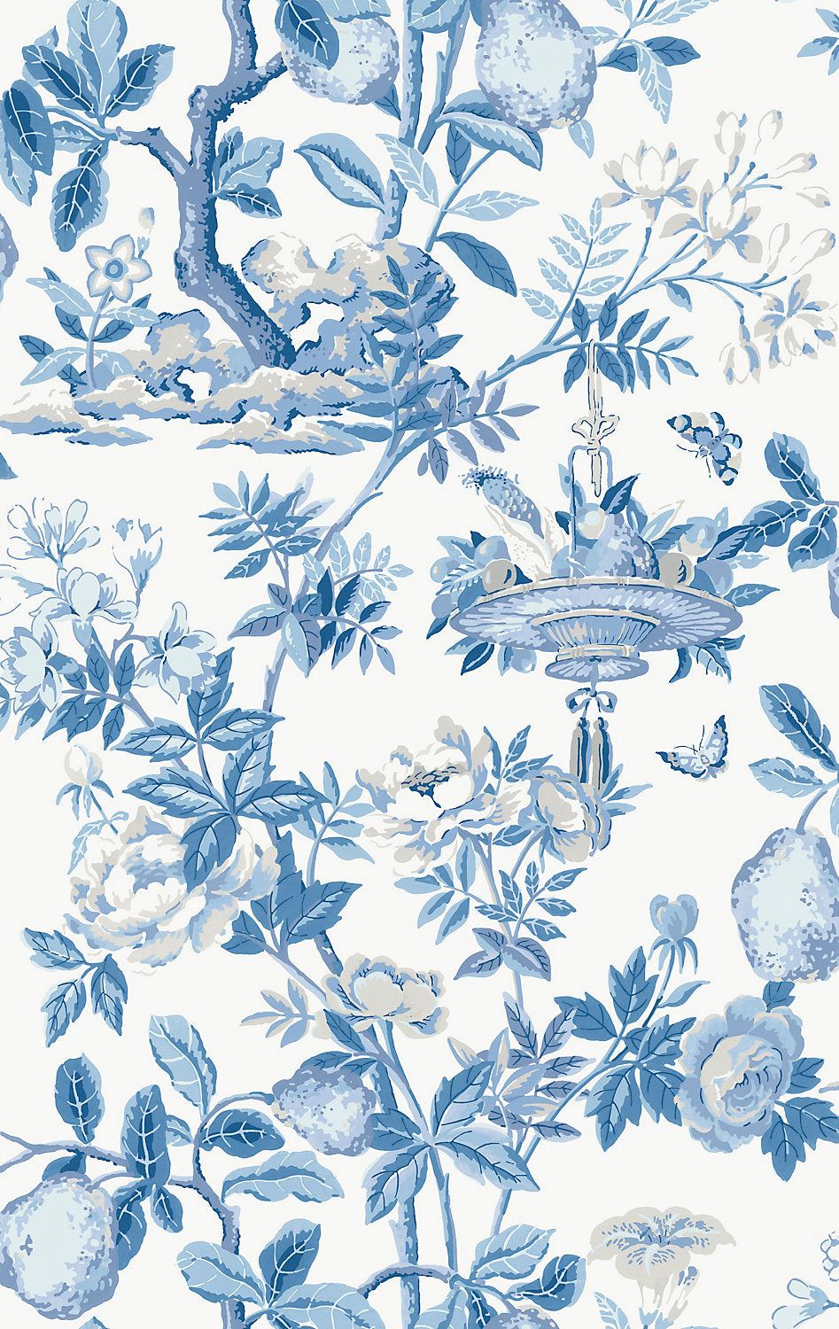 Shantung Garden | Removable - Delft - Scalamandre Wallpaper