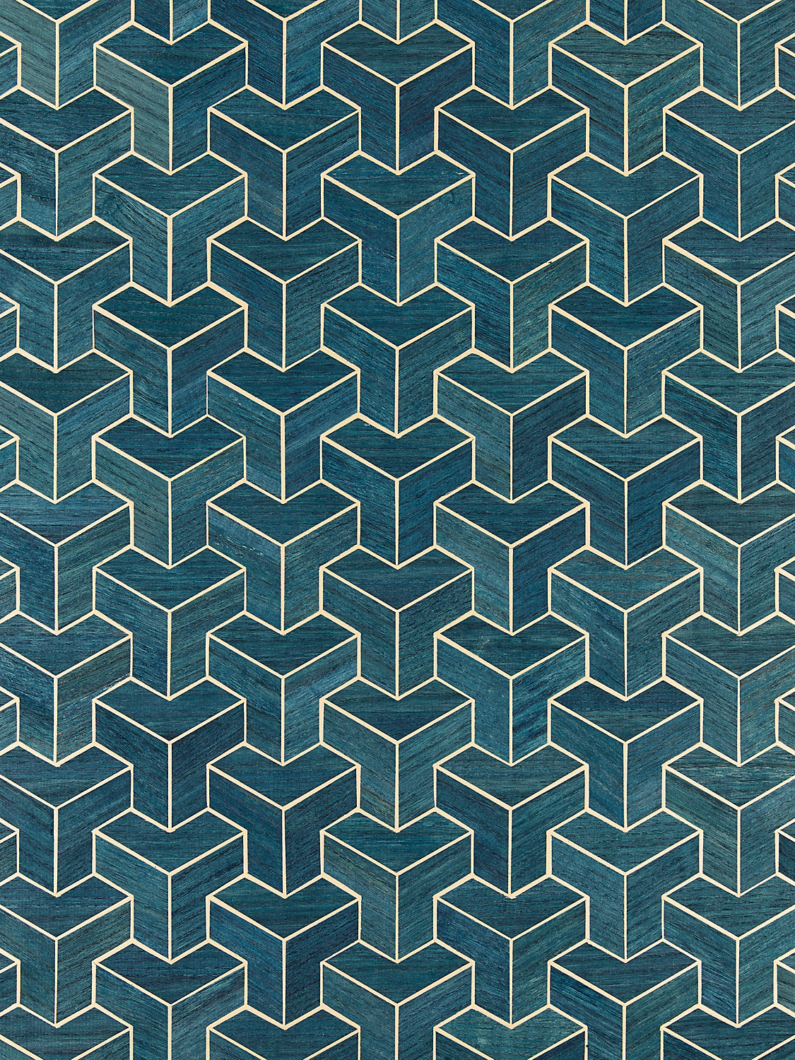 Forte | Wood - Navy - Scalamandre Wallpaper