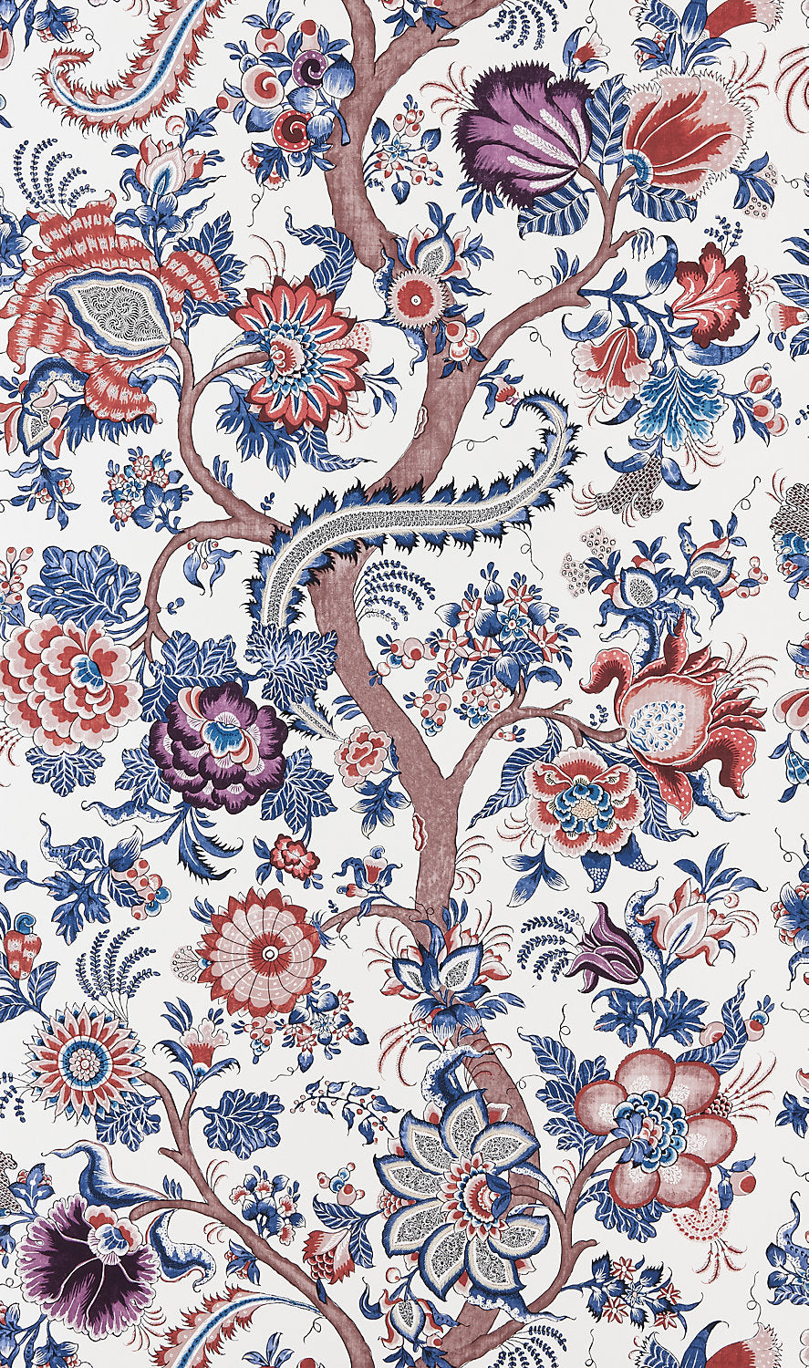 Metropolitan Palampore - Red Multi - Scalamandre Wallpaper