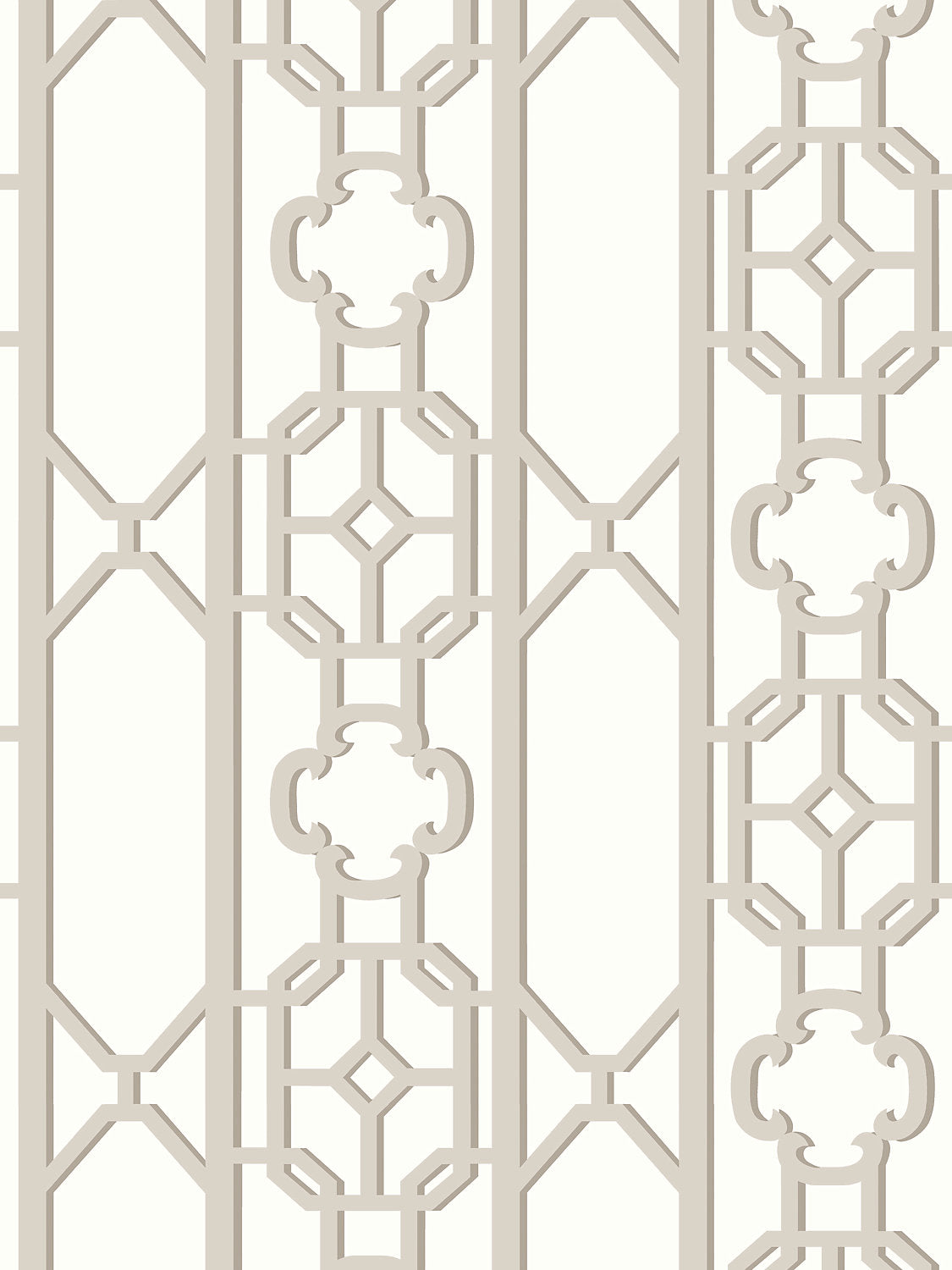 Joanna Fret - Taupe - Scalamandre Wallpaper