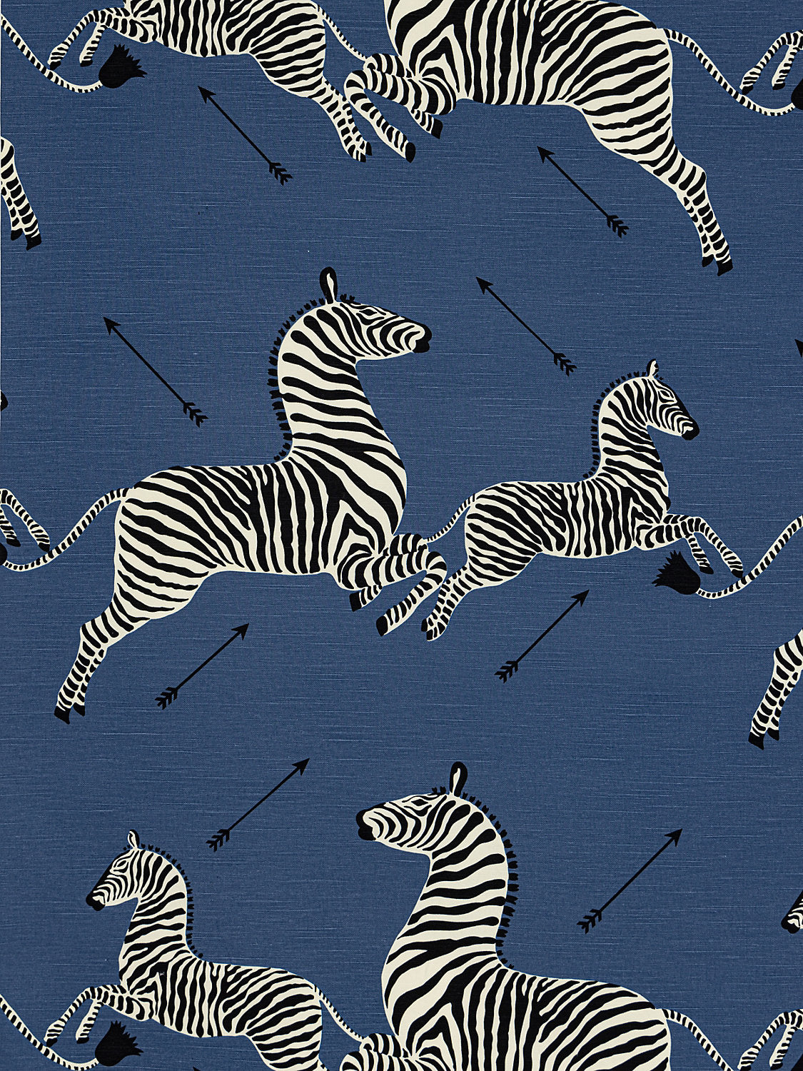 Zebras | Fabric - Denim