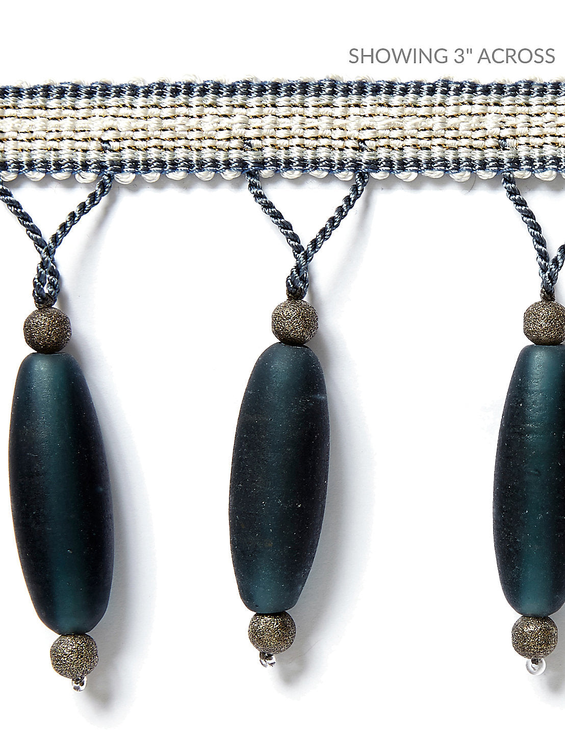 Vionnet Beaded Fringe - Petrol