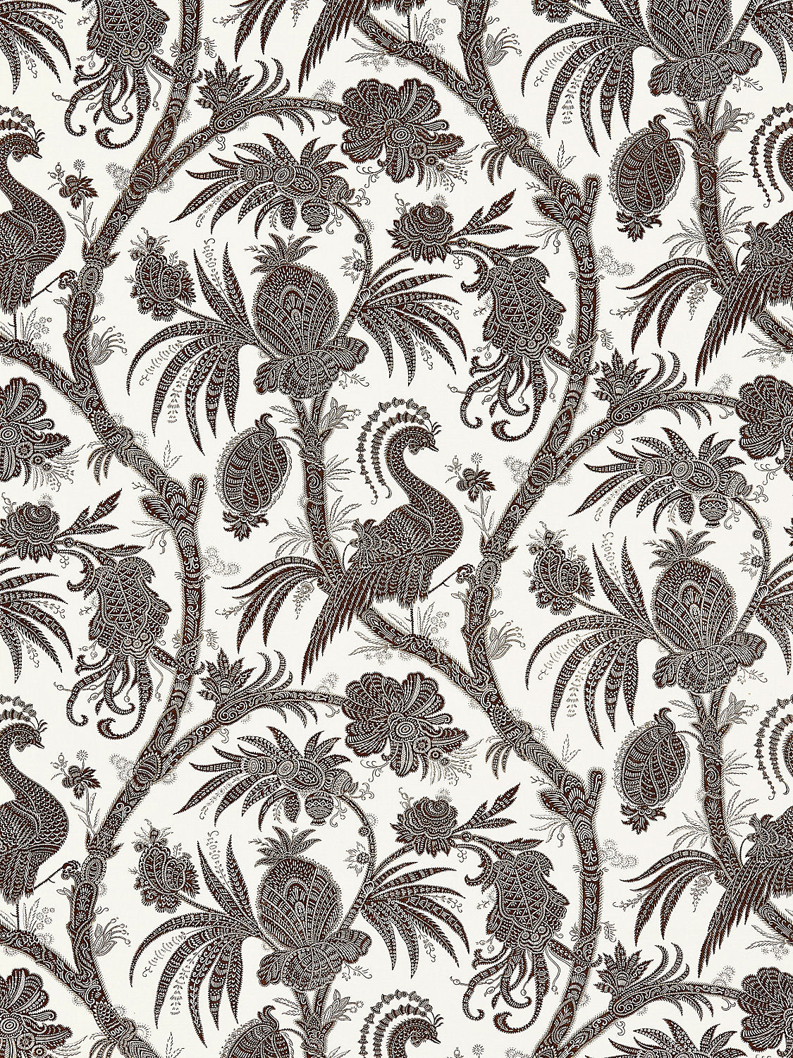 Balinese Peacock Linen Print - Java - Scalamandre Fabric