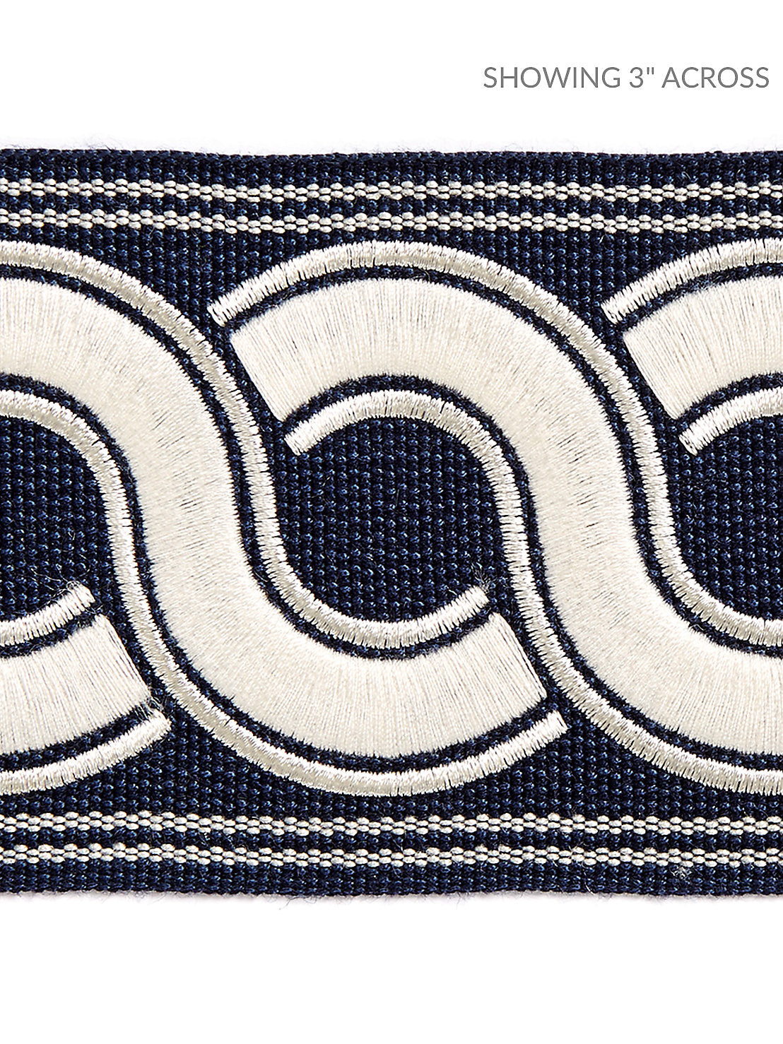 Guilloche Embroidered Tape - Indigo