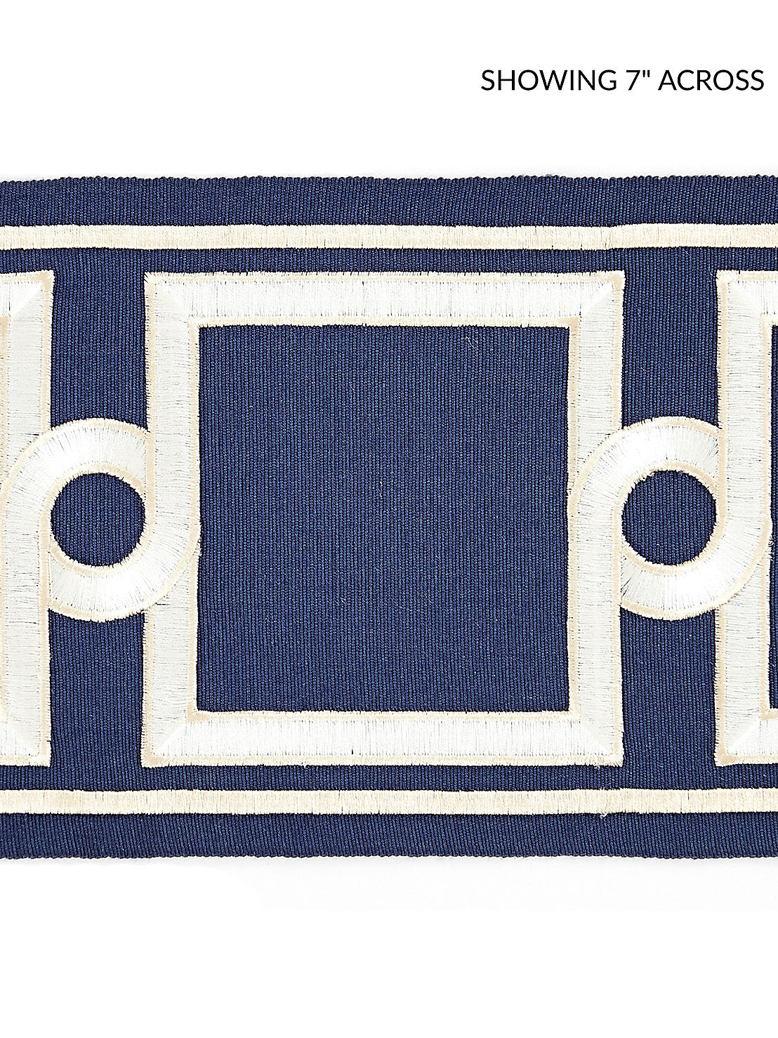 Square Link Embroidered Tape - Indigo - Scalamandre Trim