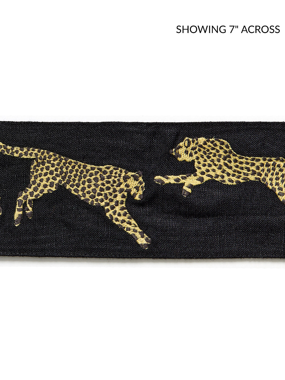 Leaping Cheetah Embrdry Tape - Black Magic